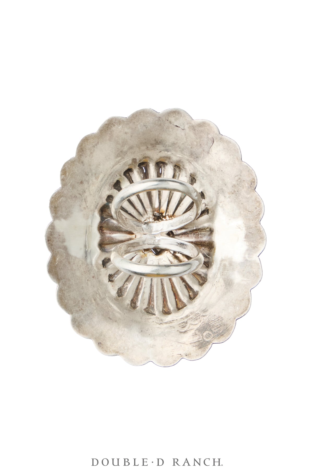 Scarf Slide, Concho, Sterling Silver, Re-Purposed, Sans Hallmark, Vintage, 1333