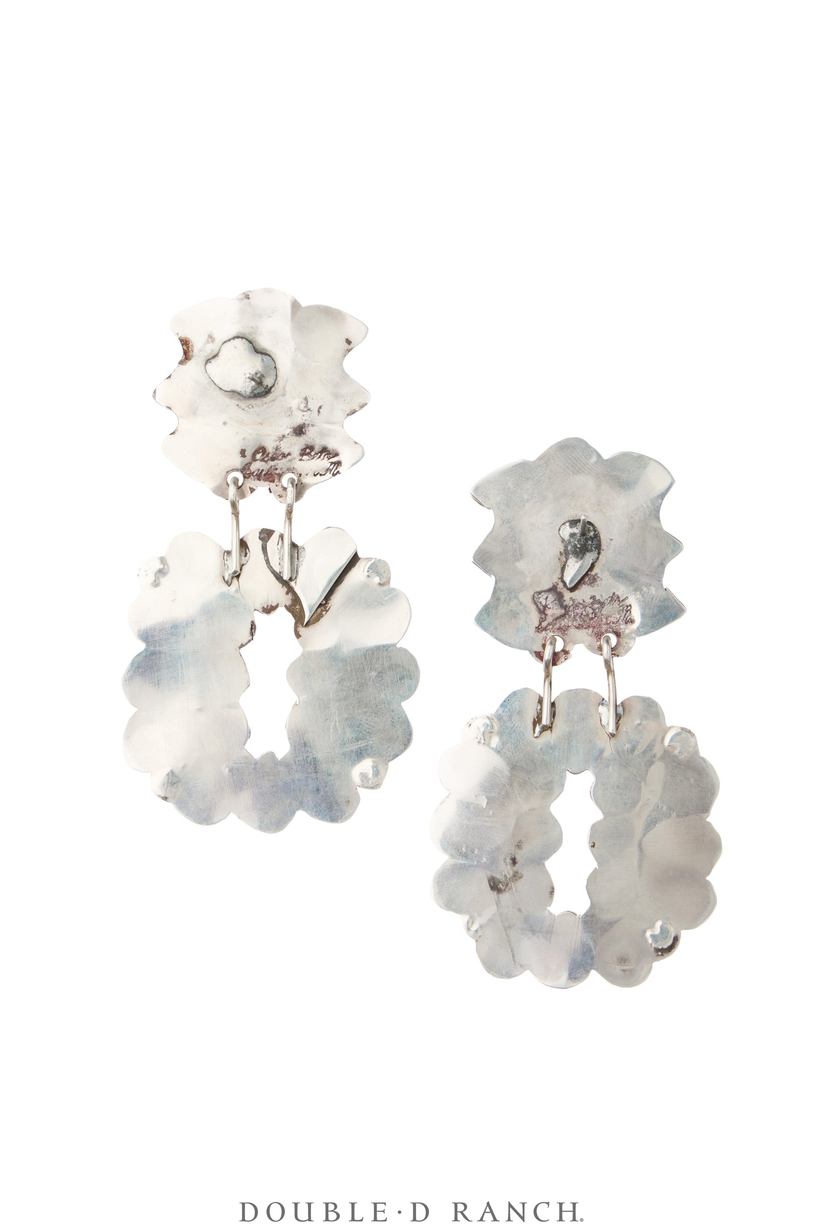 Earrings, Oscar Betz, Chandelier, Abalone, Hallmark, Contemporary, 2385