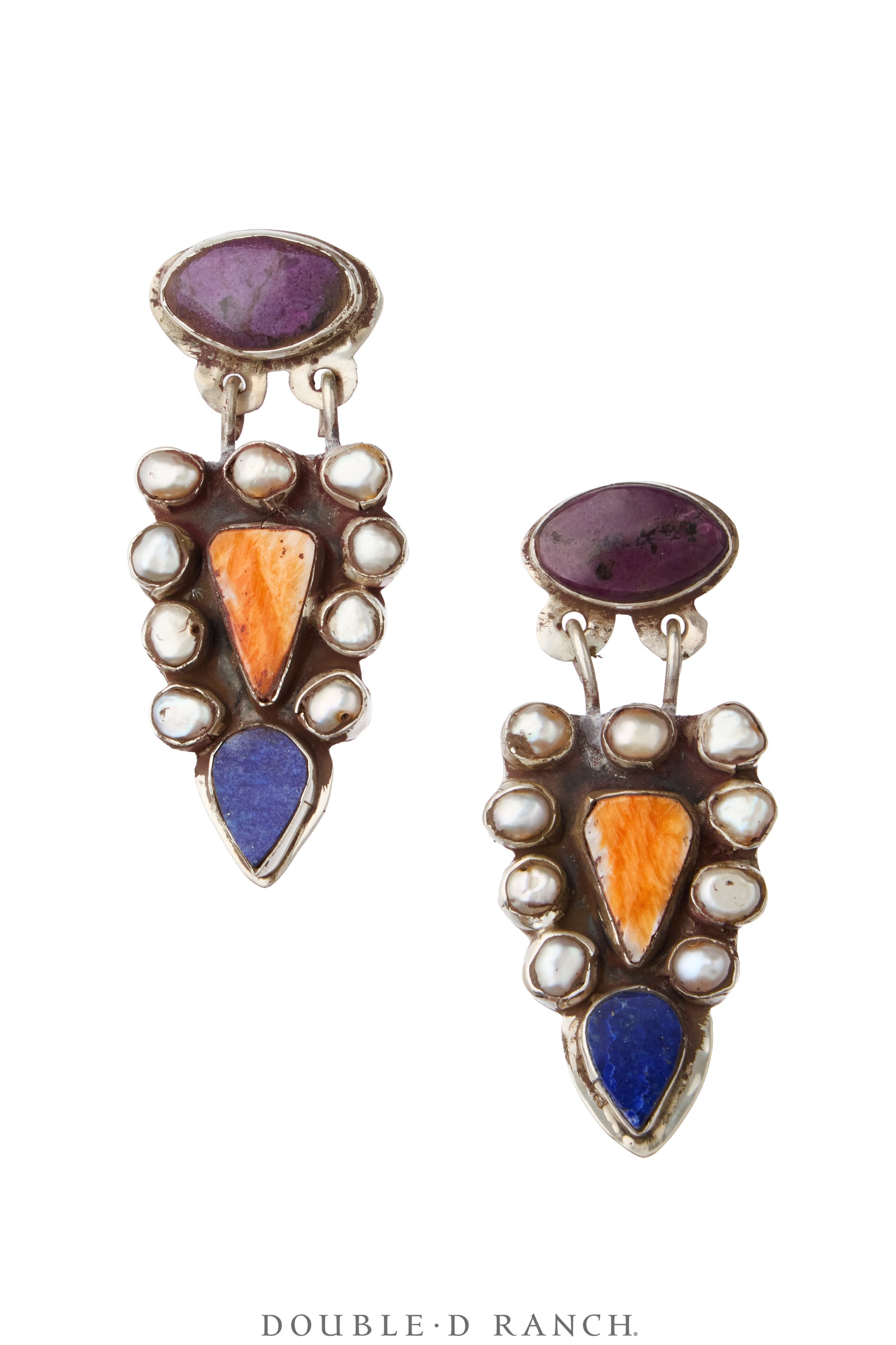 Earrings, Oscar Betz, Chandelier, Multi Stone, Hallmark, Contemporary, 2386C