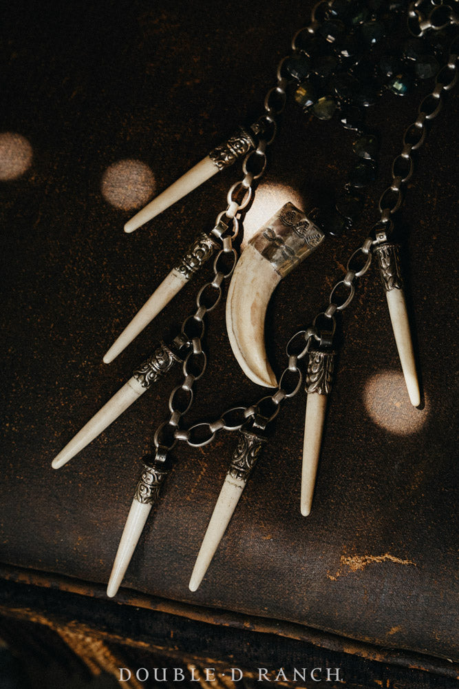 Necklace, MB, Pendant, Double Neck, Bone & Claw, Contemporary 3990