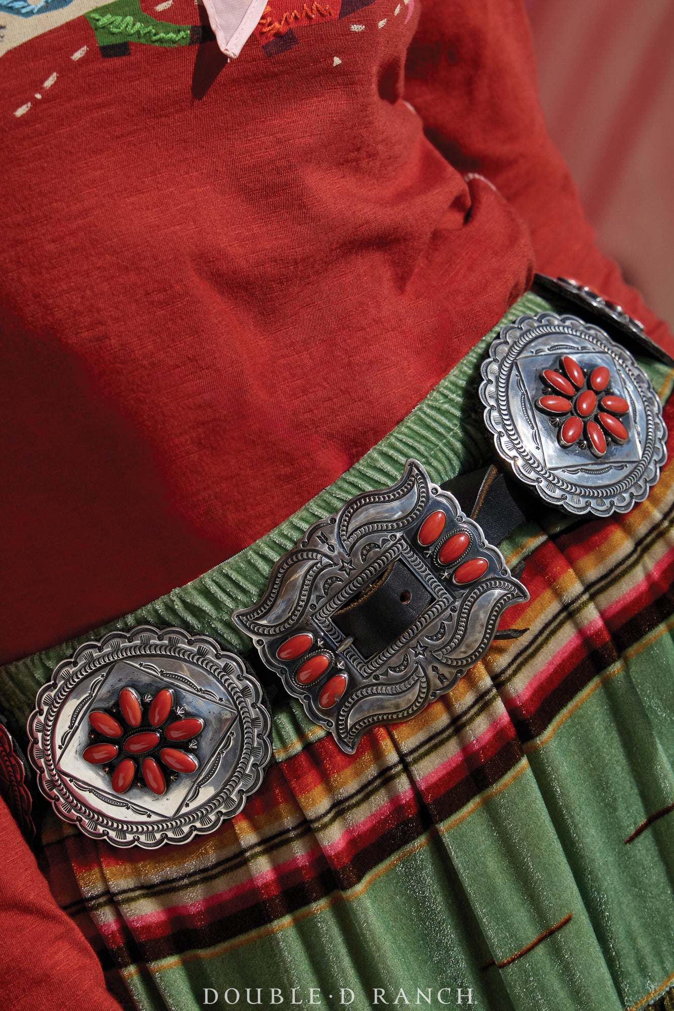 Belt, A Vintage, Concho, Coral, Gary Reeves Hallmark, Vintage ‘80s, 669