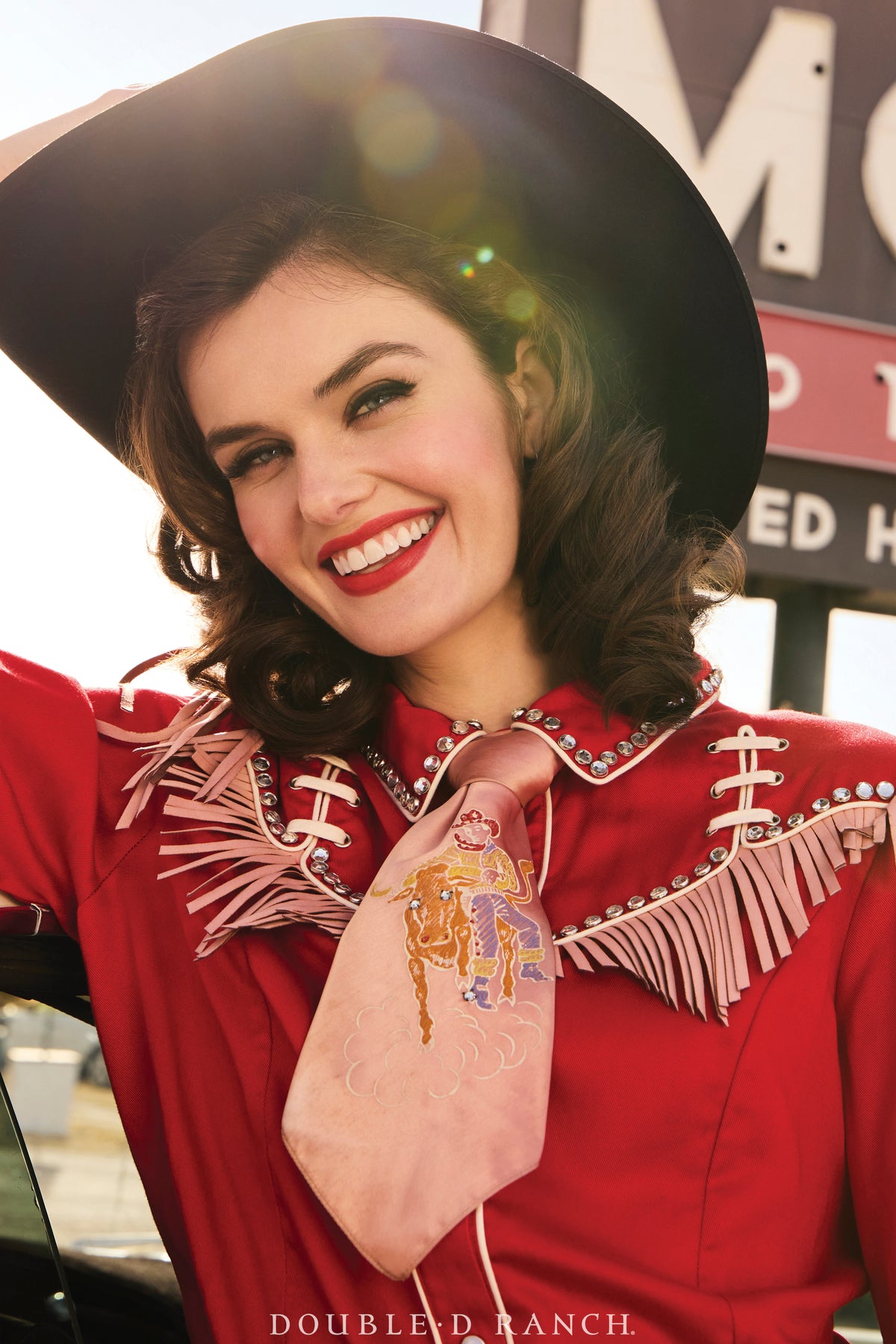 Miscellaneous, Necktie, Handpainted, Steer Wrestling,  Vintage, ‘40's, 1132