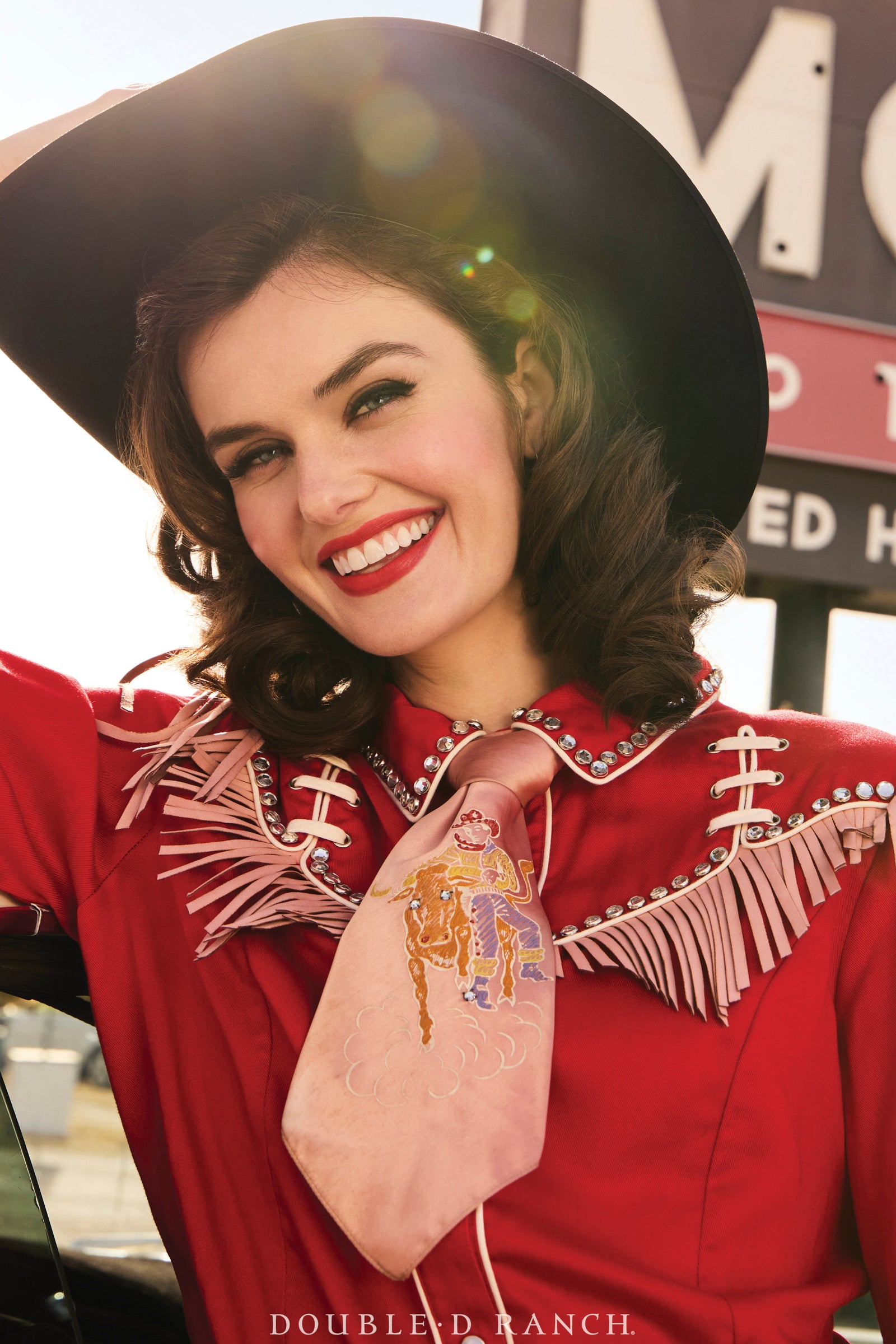 Miscellaneous, Necktie, Handpainted, Steer Wrestling,  Vintage, ‘40's, 1132