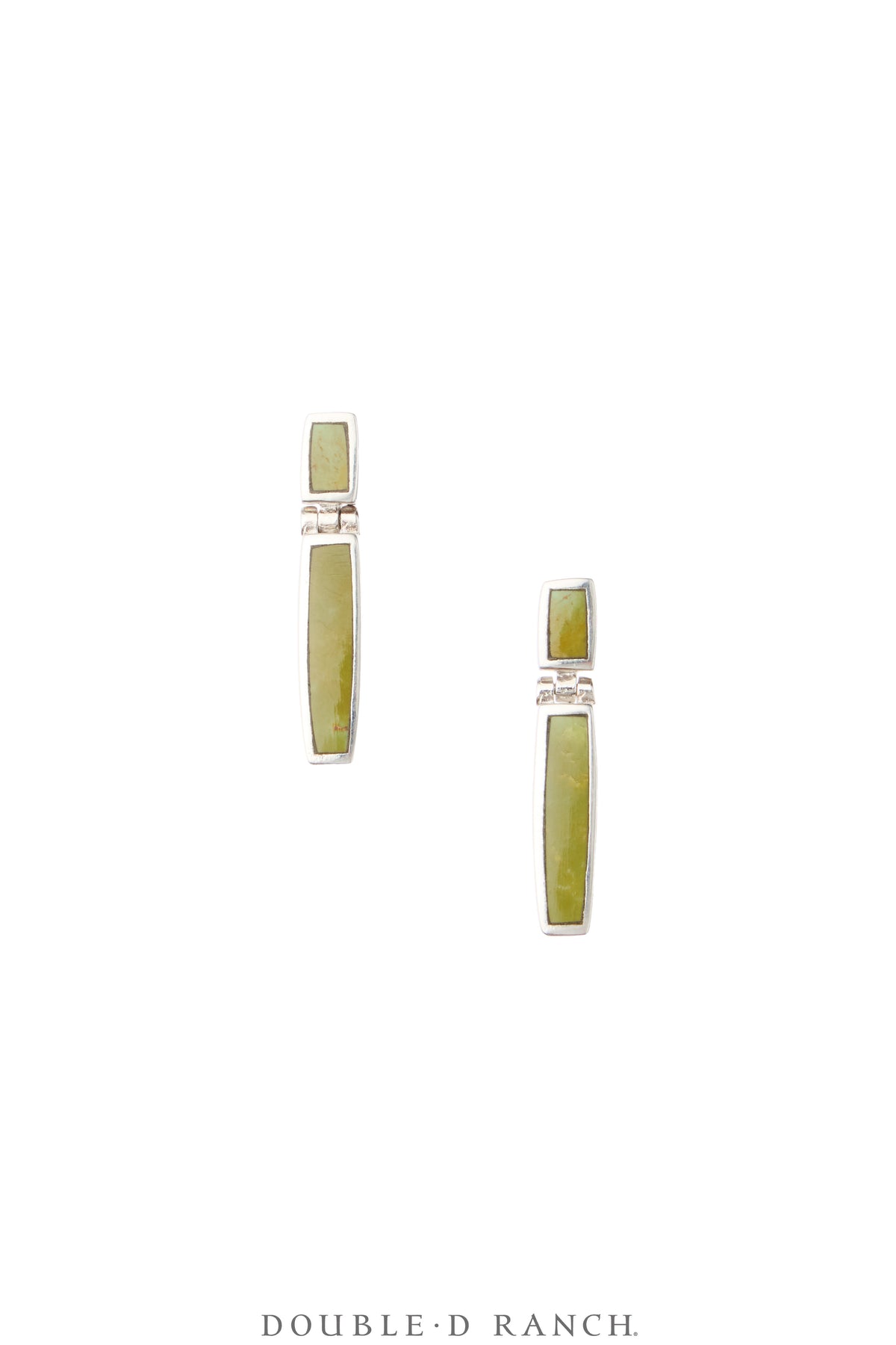 Earrings, Dangle, Sterling Silver With Green Turquoise, Hallmark, Contemporary, 2439