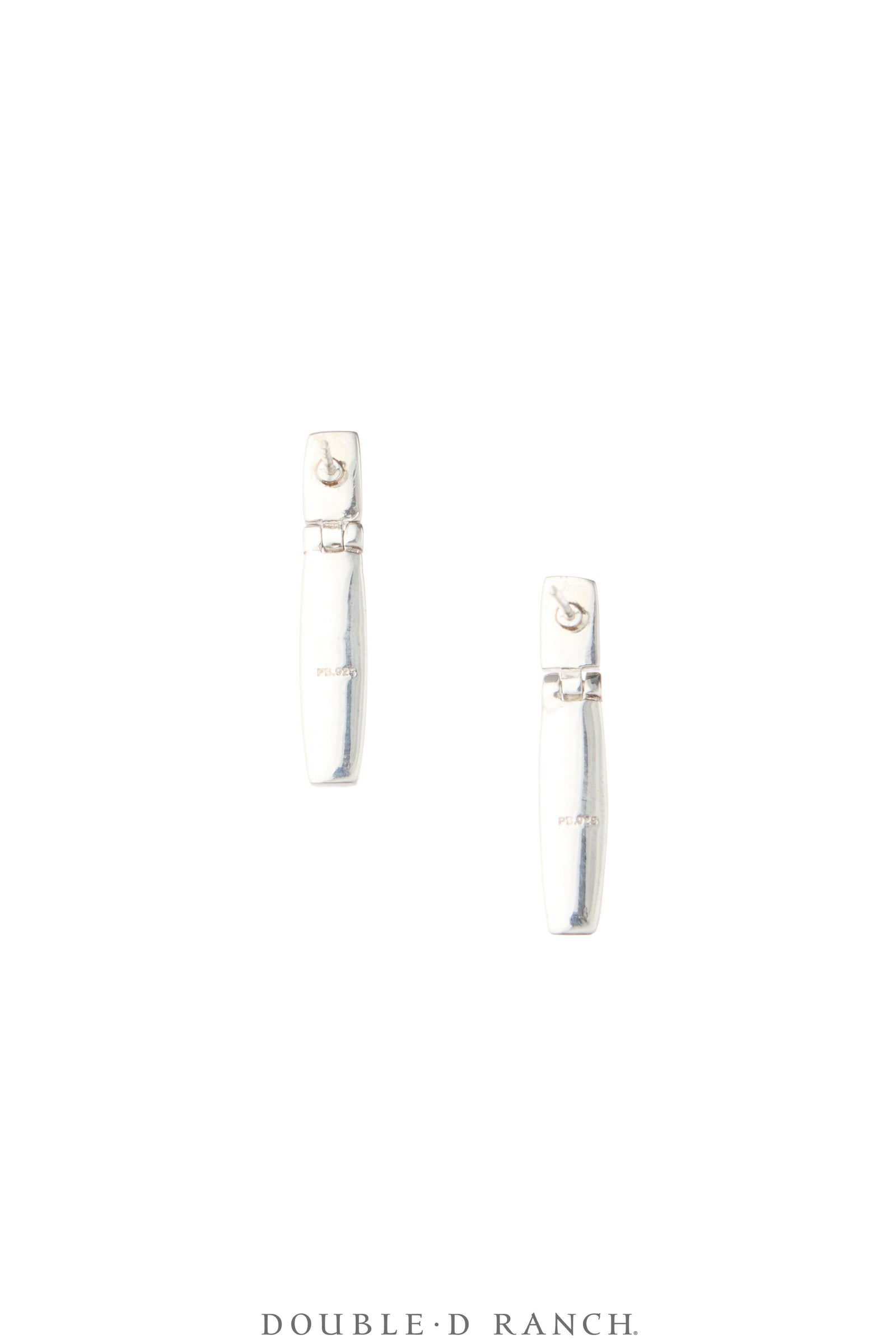 Earrings, Dangle, Sterling Silver With Green Turquoise, Hallmark, Contemporary, 2439