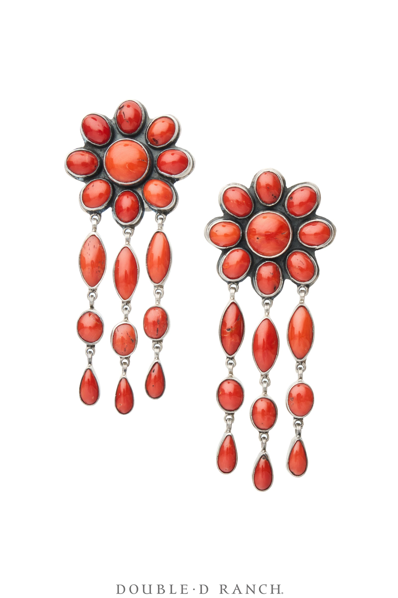 Earrings, Dangle, Coral, Contemporary, 2438