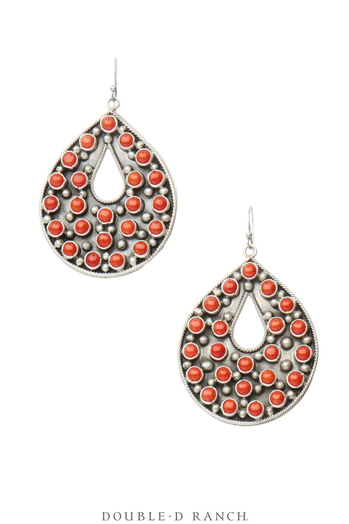 Earrings, Chandelier, Coral, Cluster, Hallmark, Vintage, 2437