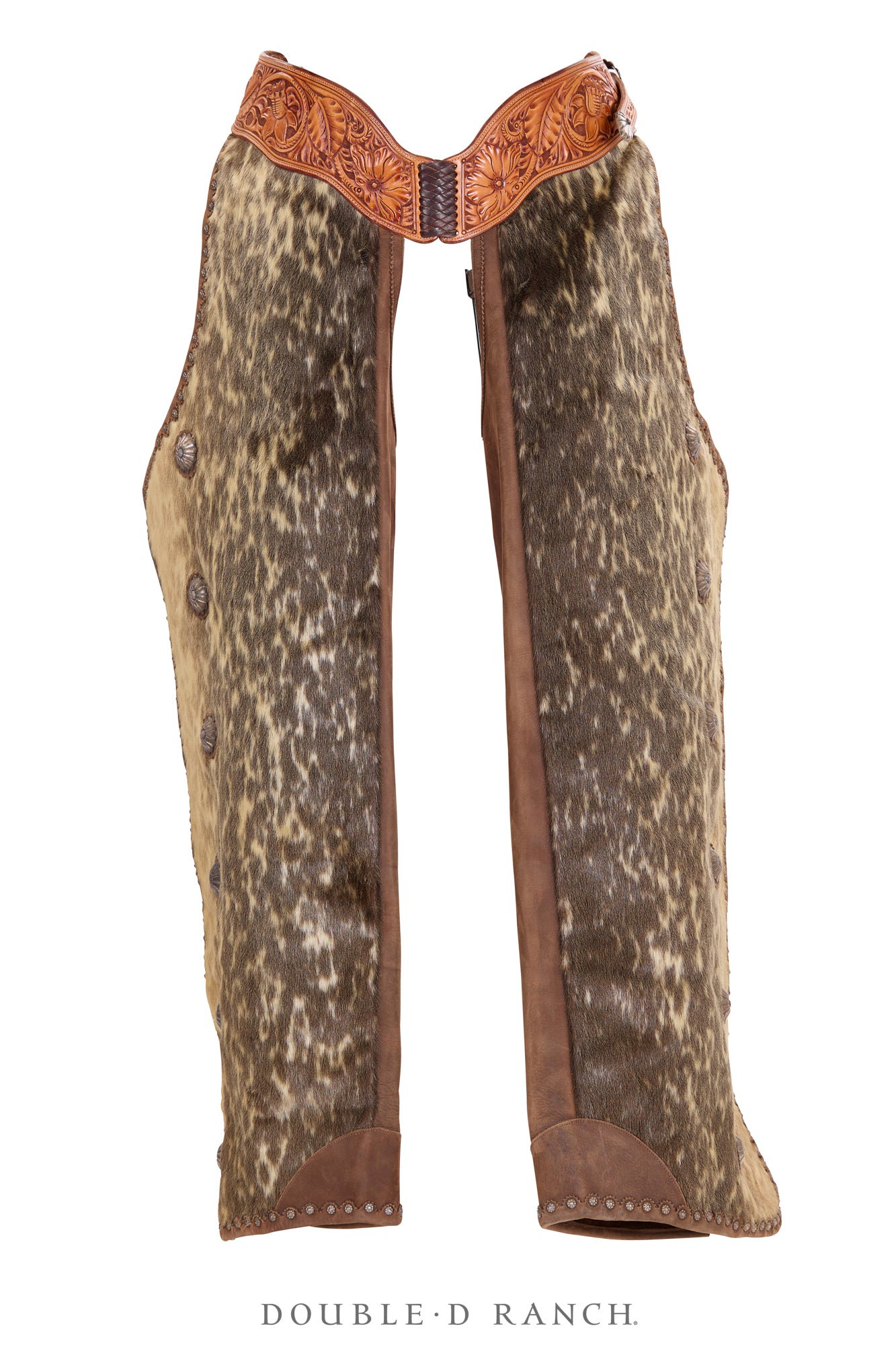 Miscellaneous, Chaps & Matching Gauntlets, Batwing, Spotted Hide, Rare, 1110