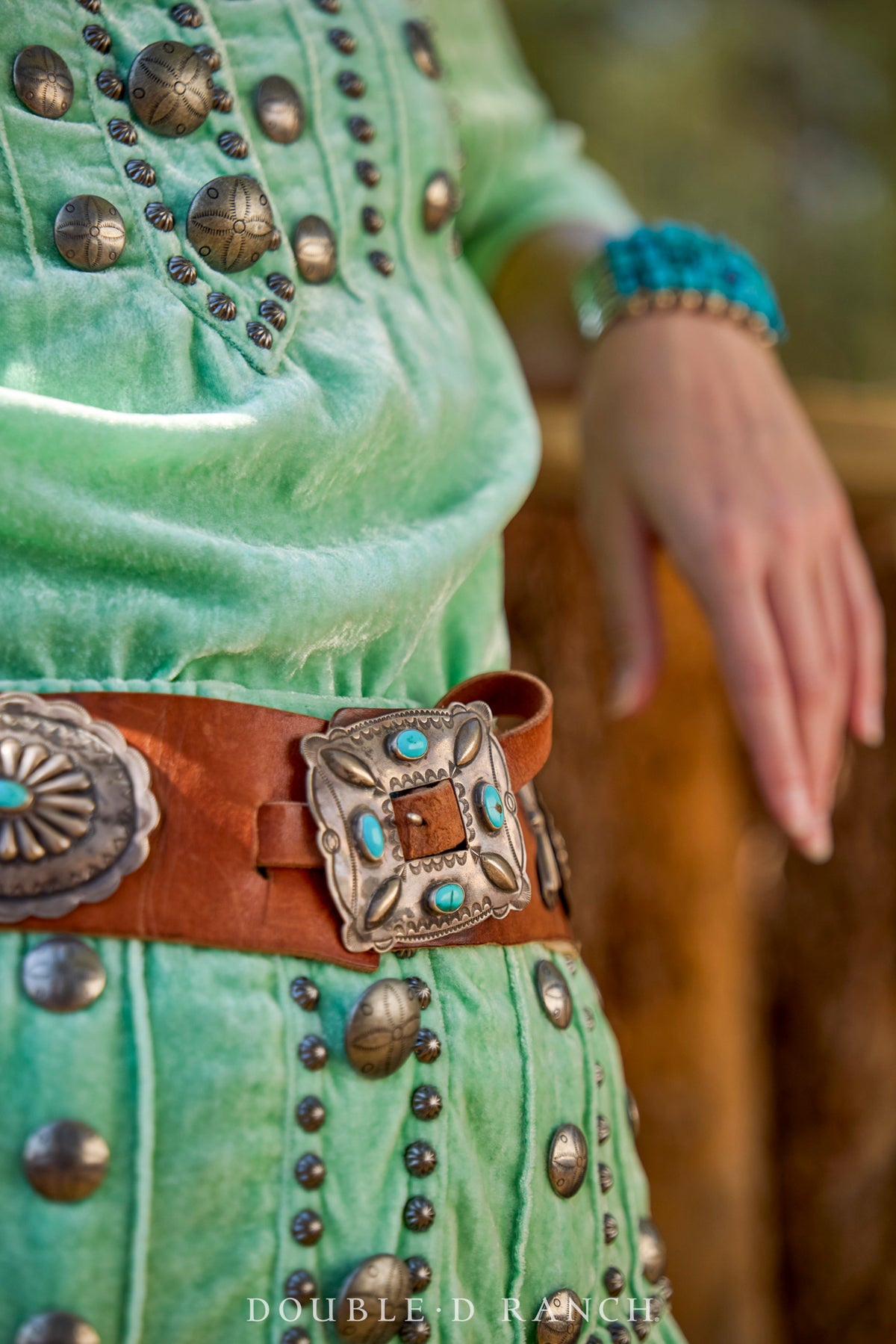Belt, A Vintage, Concho, Strap, Turquoise, Vintage Estate, Mid 20th Century, 160