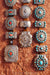 Belt, Concho, Turquoise & Orange Spiny Oyster, Hallmark, Contemporary, 522