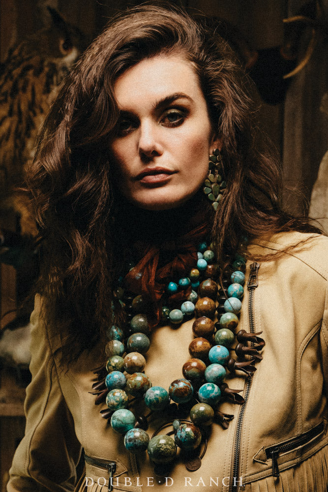Necklace, Natural Stone, Bead, Turquoise, Graduated, Contemporary, 3875