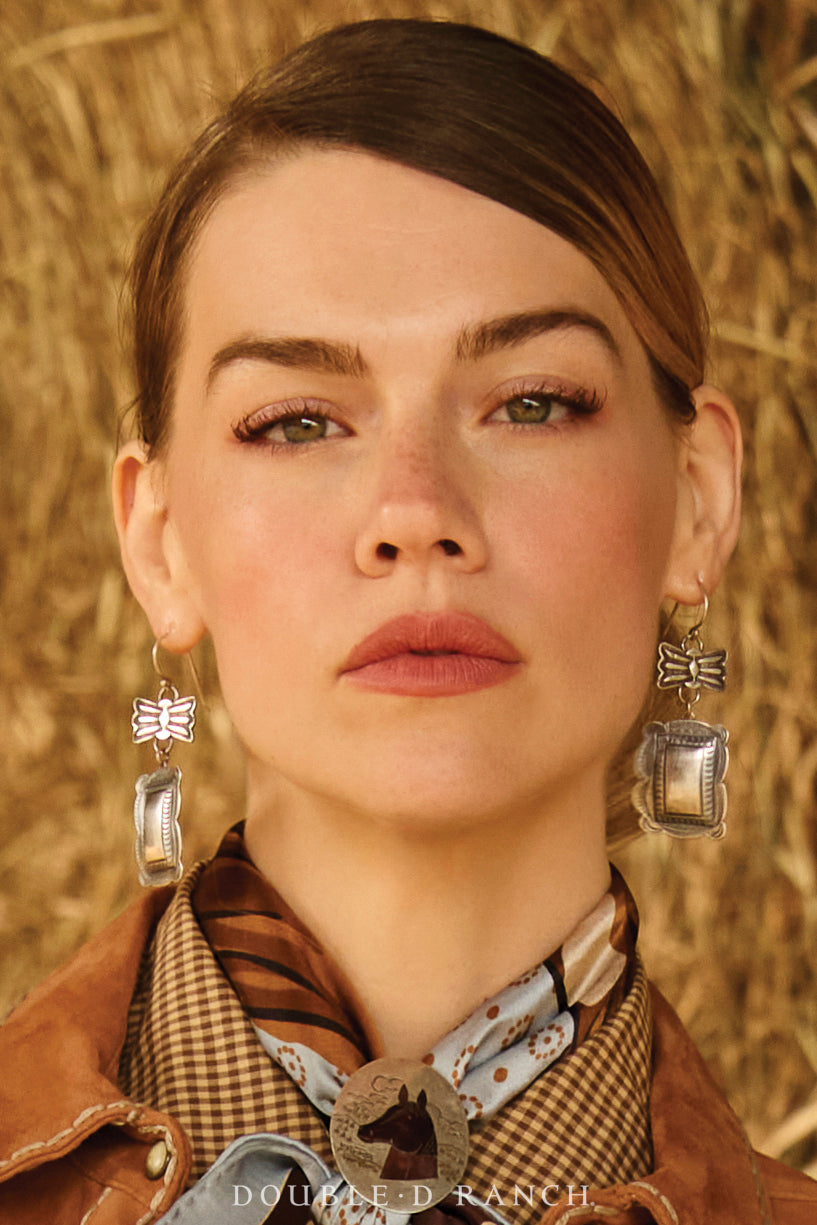 Earrings, Repurposed, Concho, Up-Cycled, Vintage, 2103