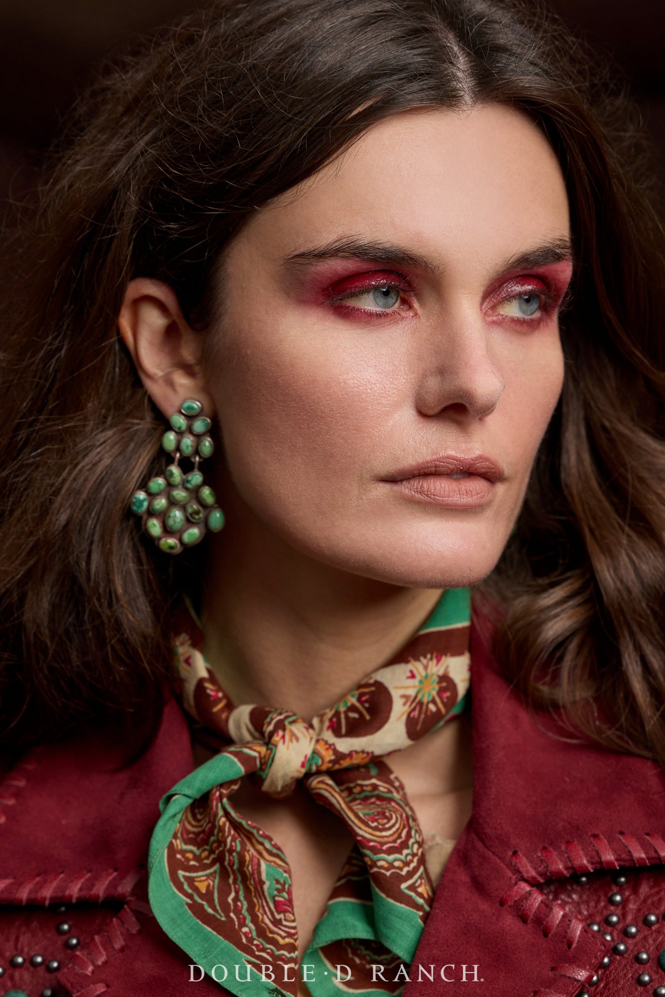 Earrings, Oscar Betz, Chandelier, Turquoise, Hallmark, 1722