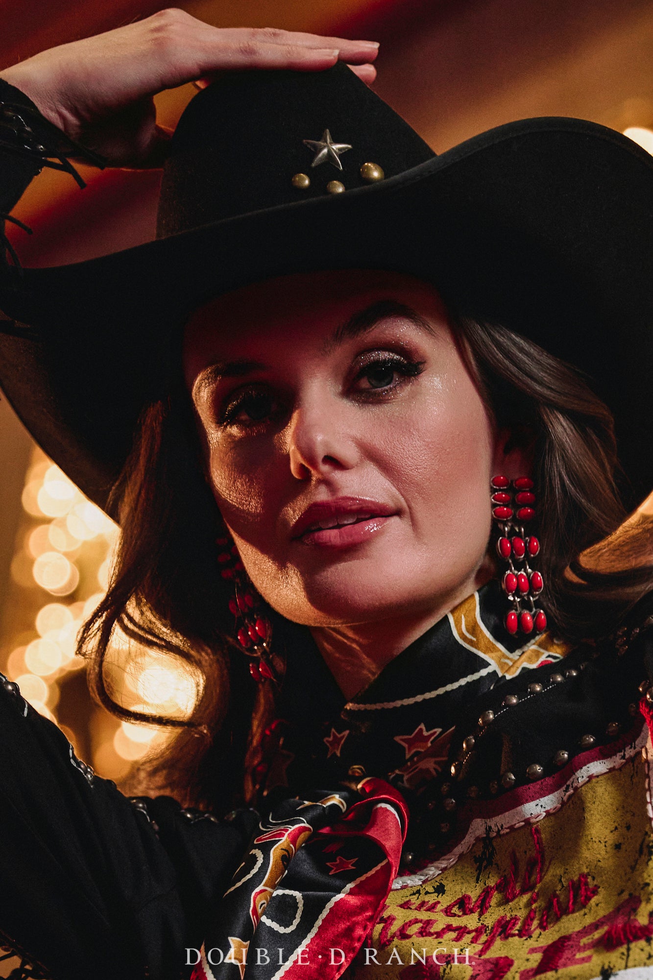 Earrings, Oscar Betz, Ladders, Coral, Hallmark, Contemporary, 2083