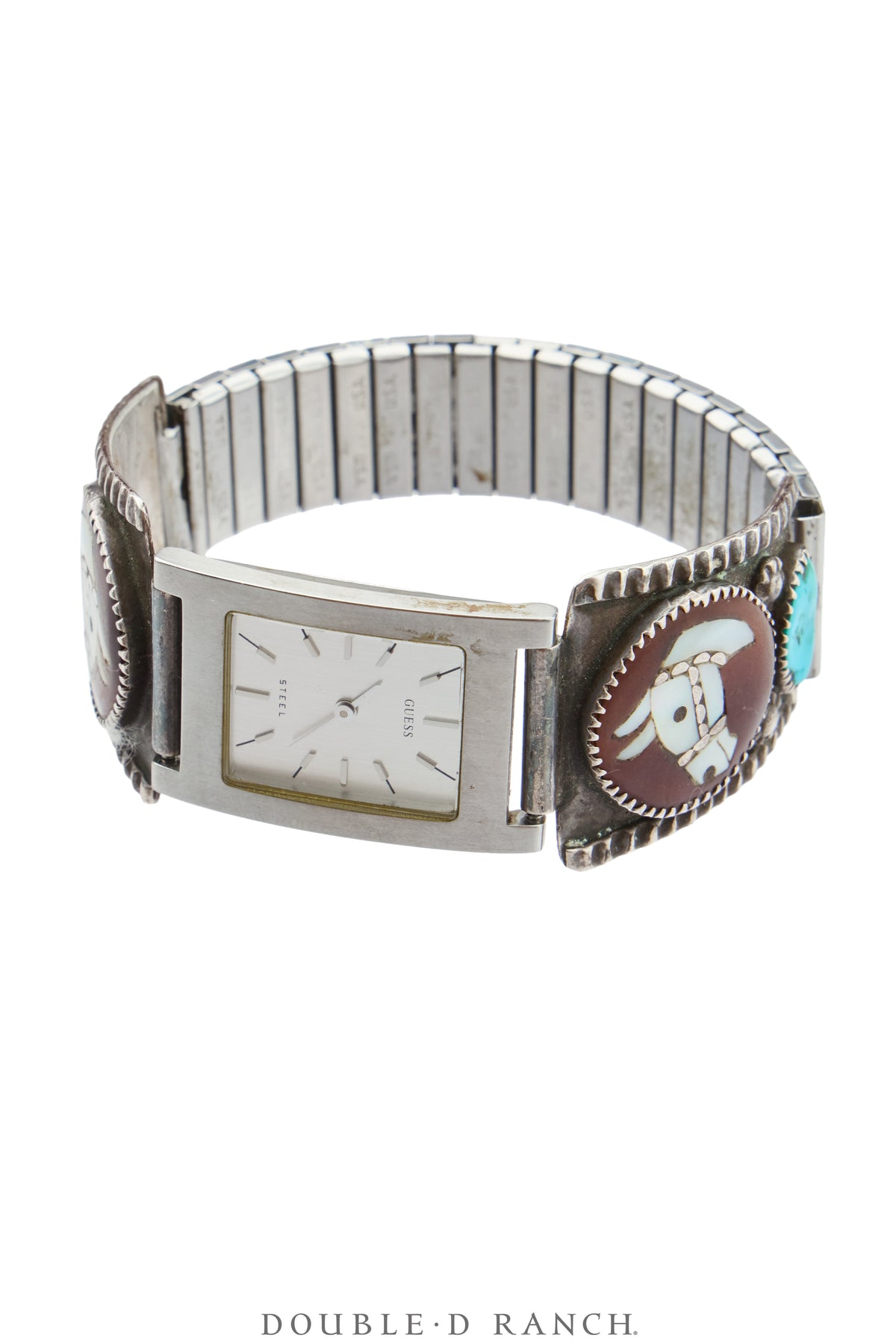 Watch, Inlay, Turquoise, Guess Steel Mechanism, Vintage, 1450