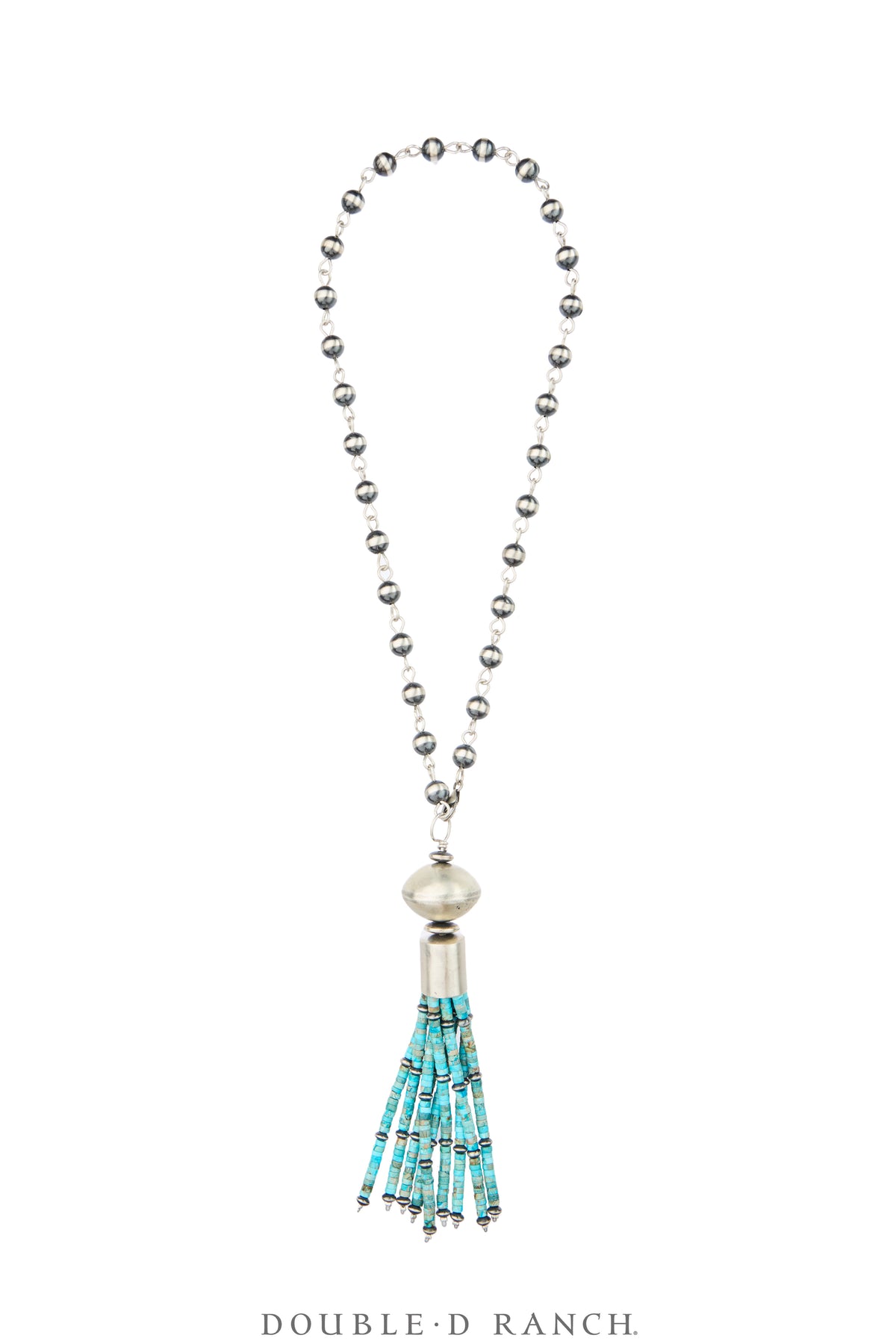 Necklace, Pendant, Turquoise Tassel, Artisan, Contemporary 24", 4035