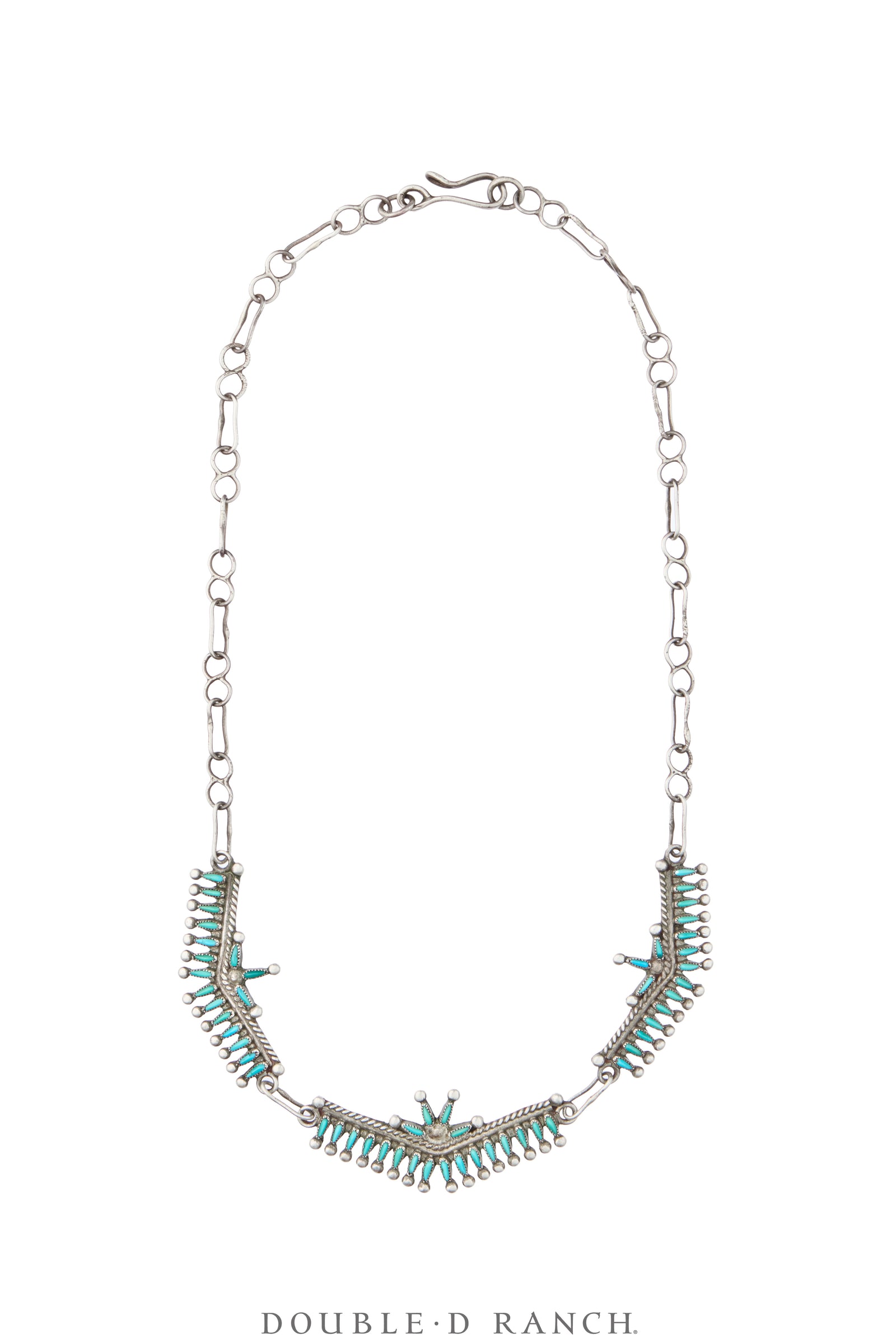 Necklace, Princess, Turquoise, Petit Point Stones With Chain, Hallmark, Vintage, 3988