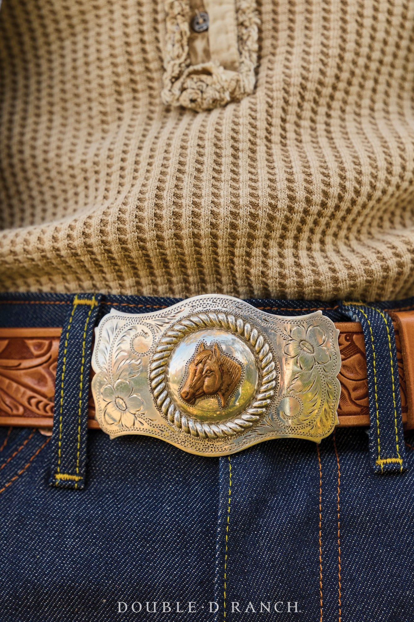Belt, A Buckle, Western, Horse Profile, Hallmark, Vintage late ‘40s, 814
