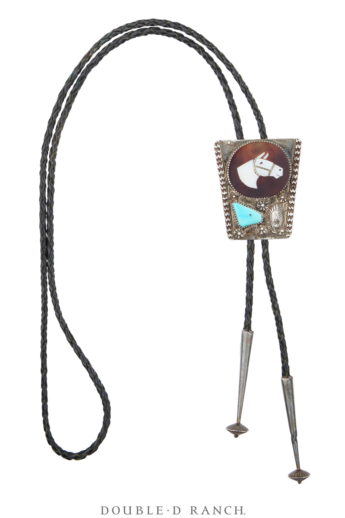 Bolo, Inlay, Horse Profile, Turquoise, Simplicio, Vintage ‘70s, 4010