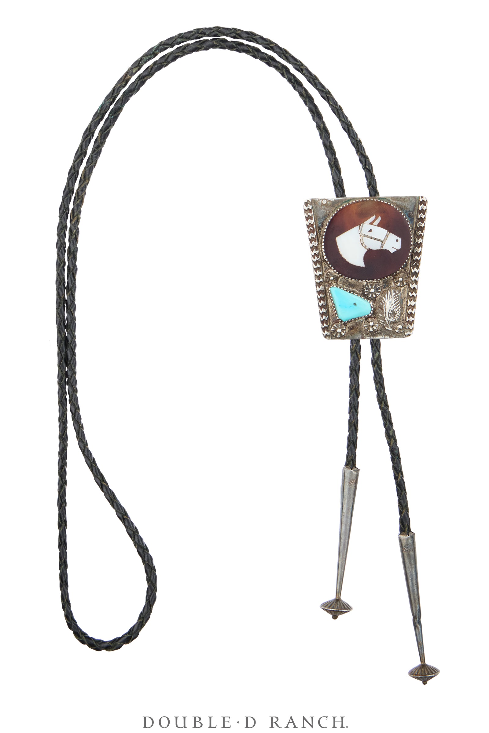 Bolo, Inlay, Horse Profile, Turquoise, Simplicio, Vintage ‘70s, 4010