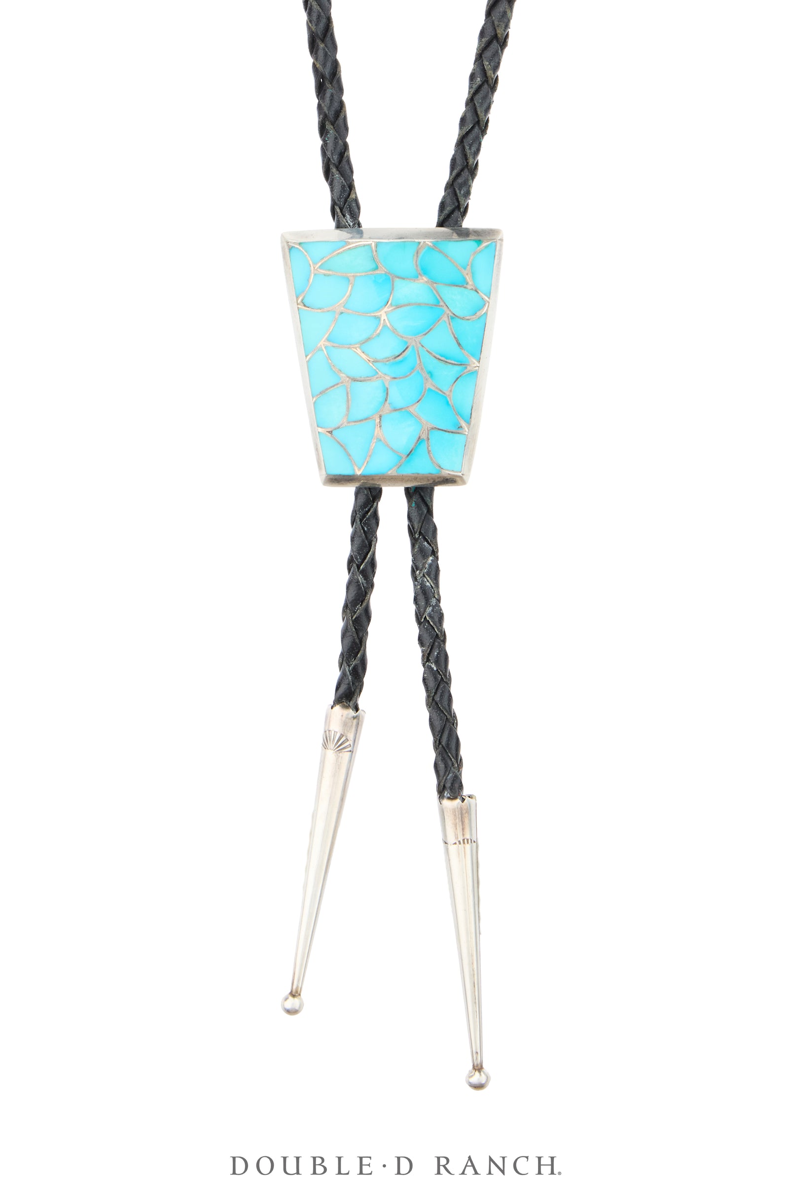 Bolo, Inlay, Turquoise Fishscale, Hallmark, Vintage, 4014