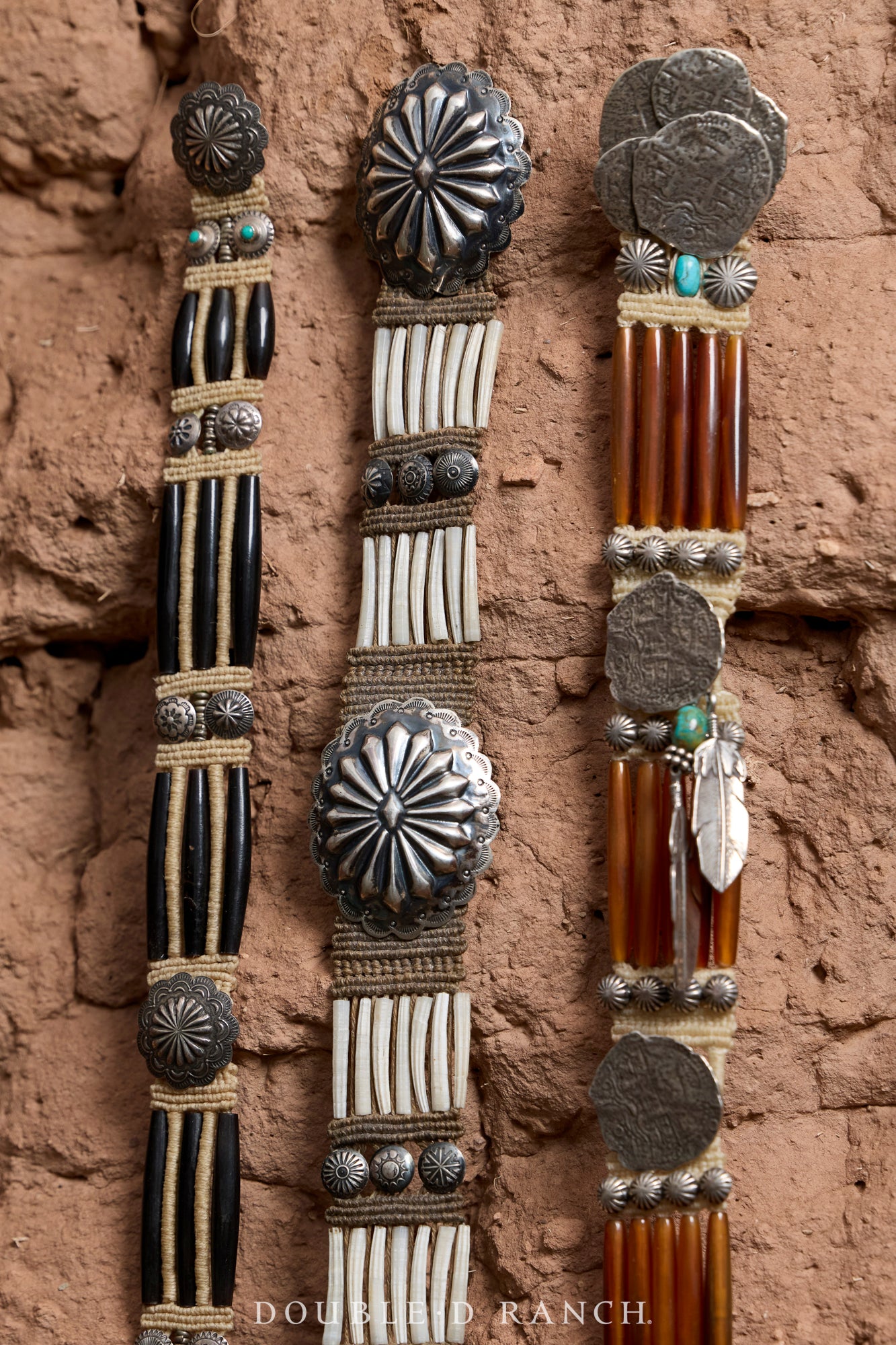 Belt, A Vintage, Concho, Hairpipe, Macrame, Hallmark, Vintage, 344