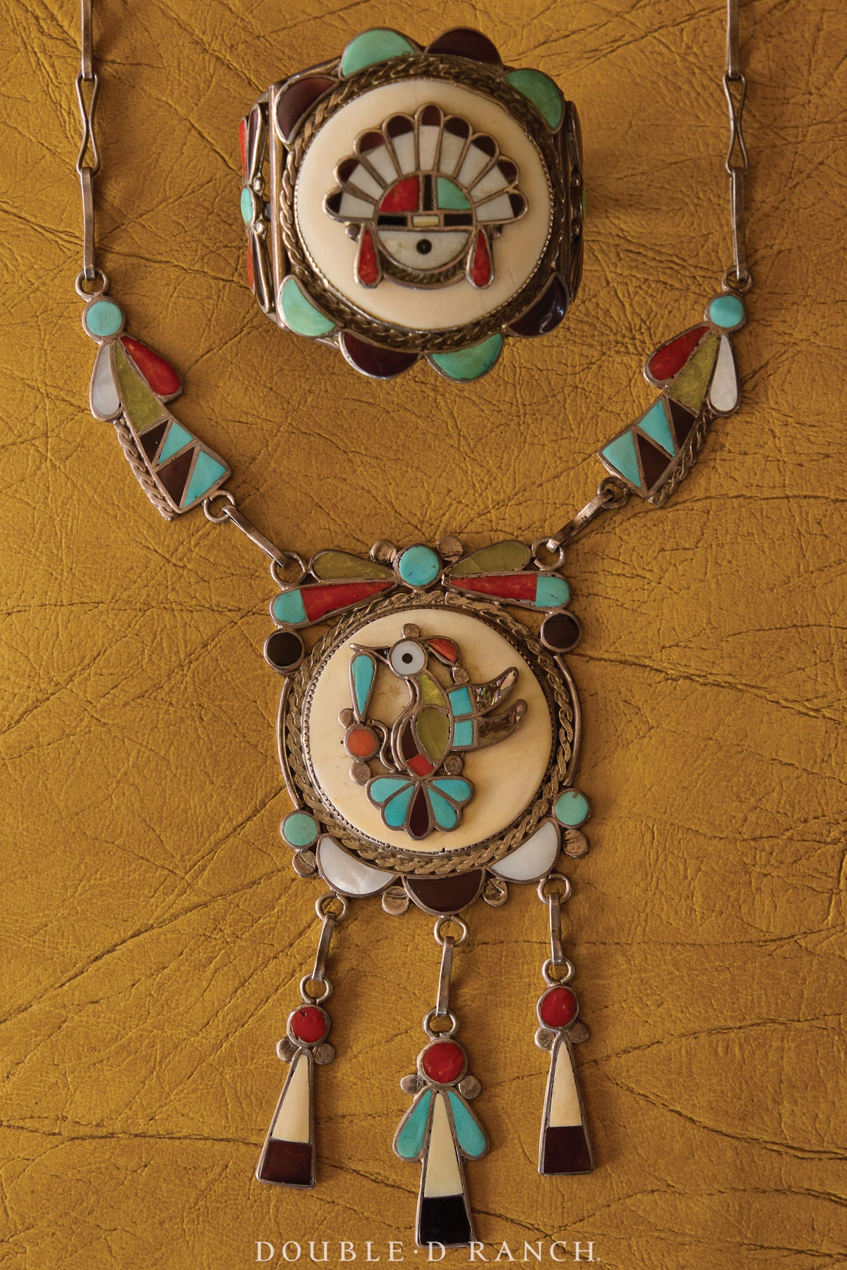 Necklace, Inlay, Mixed Stones, Hummingbird, Hallmark, Vintage, 3574