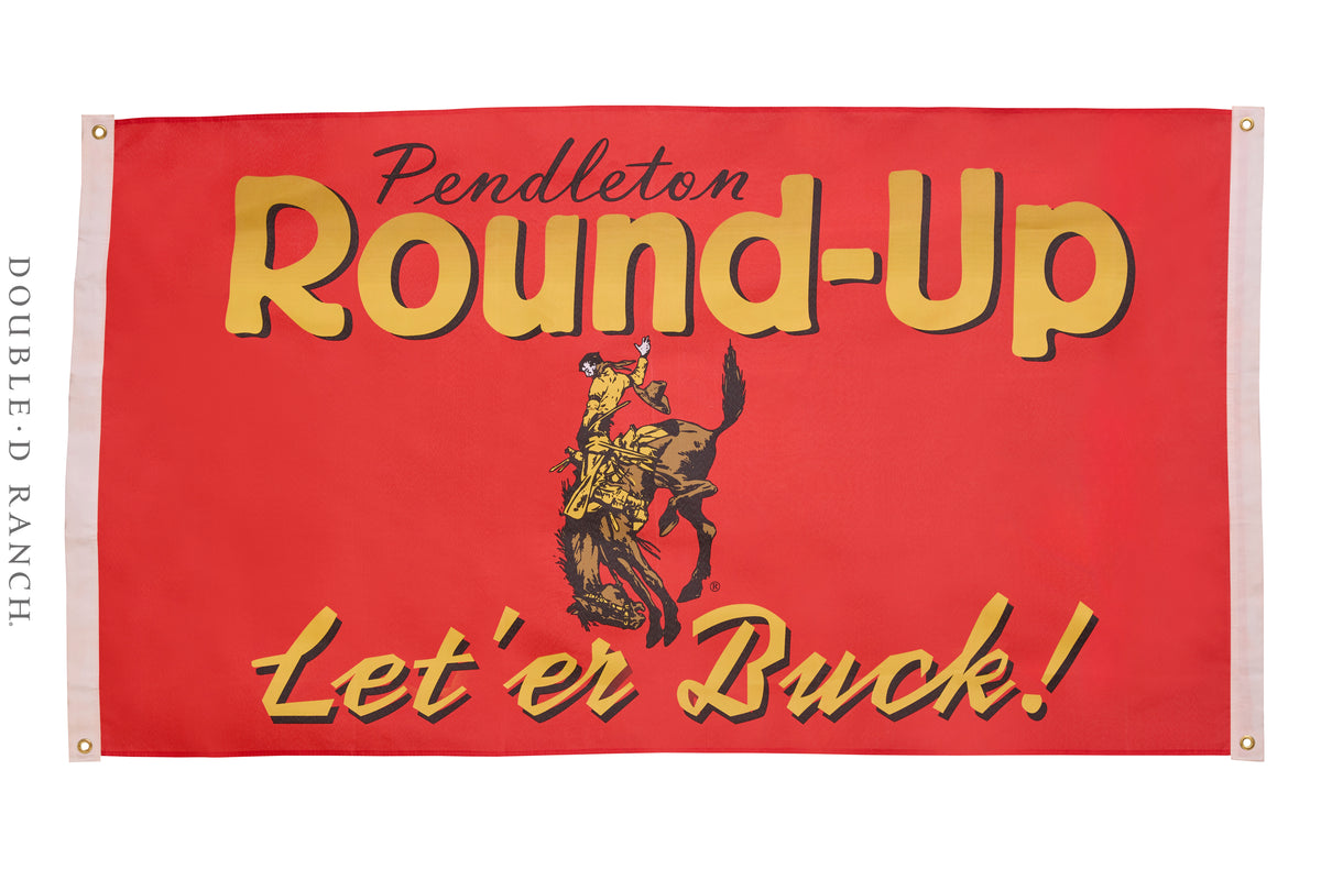 Art, Banner, Pendelton Round Up, "Let ‘er Buck!" Original, New Old Stock, 1348