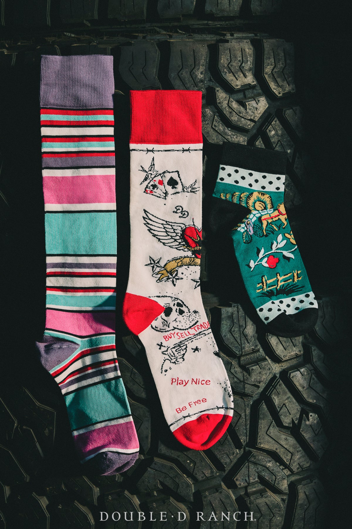 Cowboy Graffiti Socks- 3 Pack