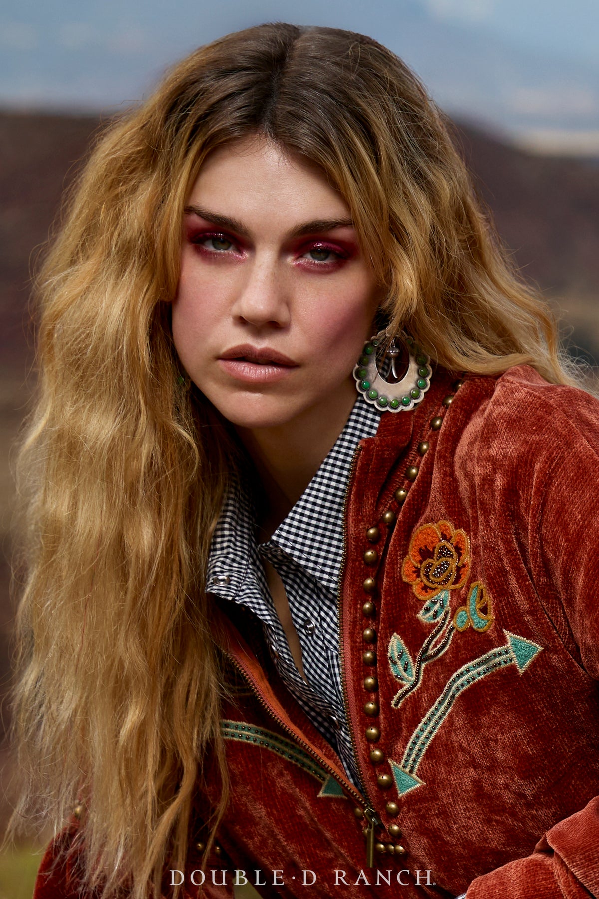 Earrings, Hoop, Turquoise, Dennis Hogan Hallmark, Contemporary, 1450B