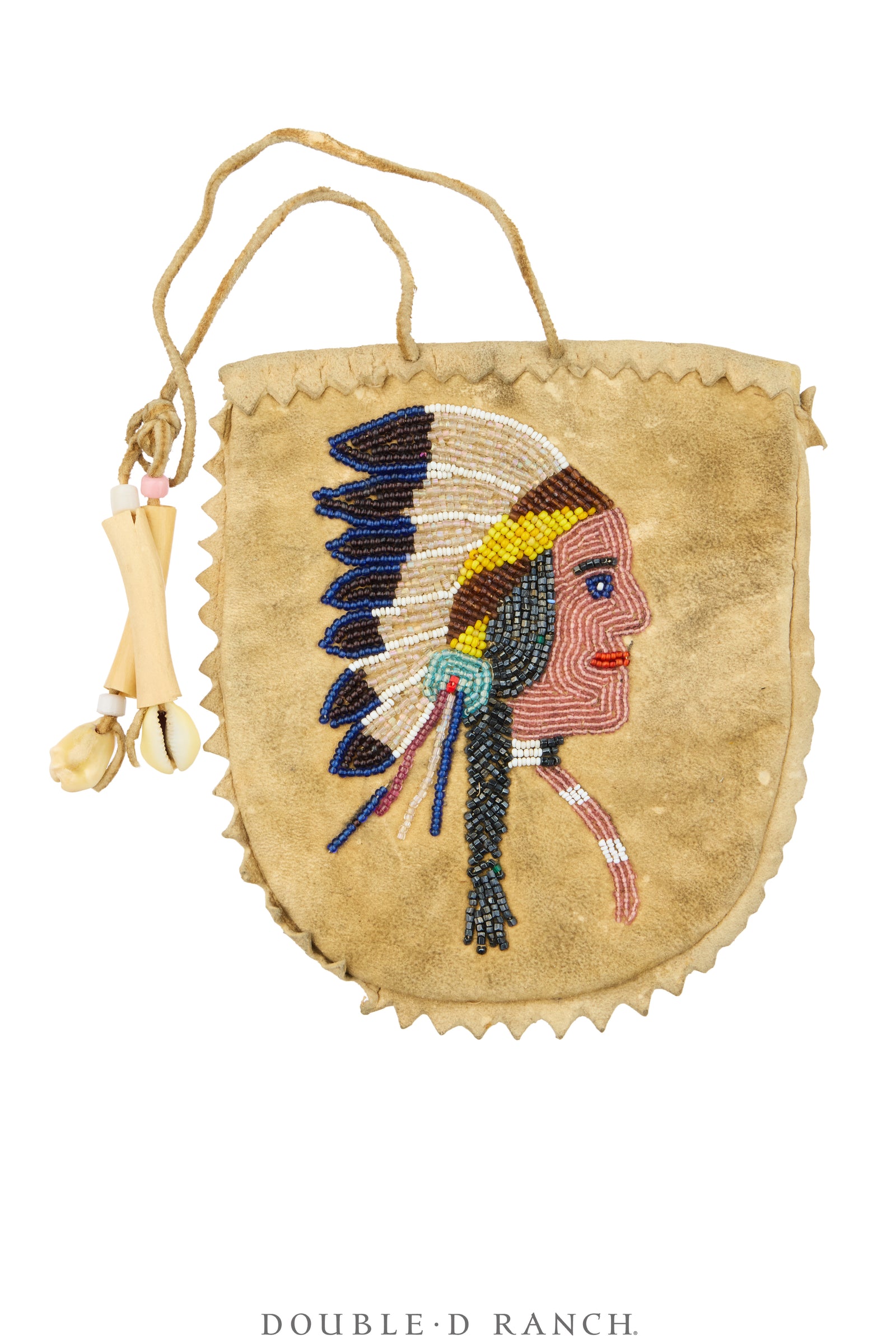 Bag, Native American Beaded, Pouch, Chief, Vintage, 1537