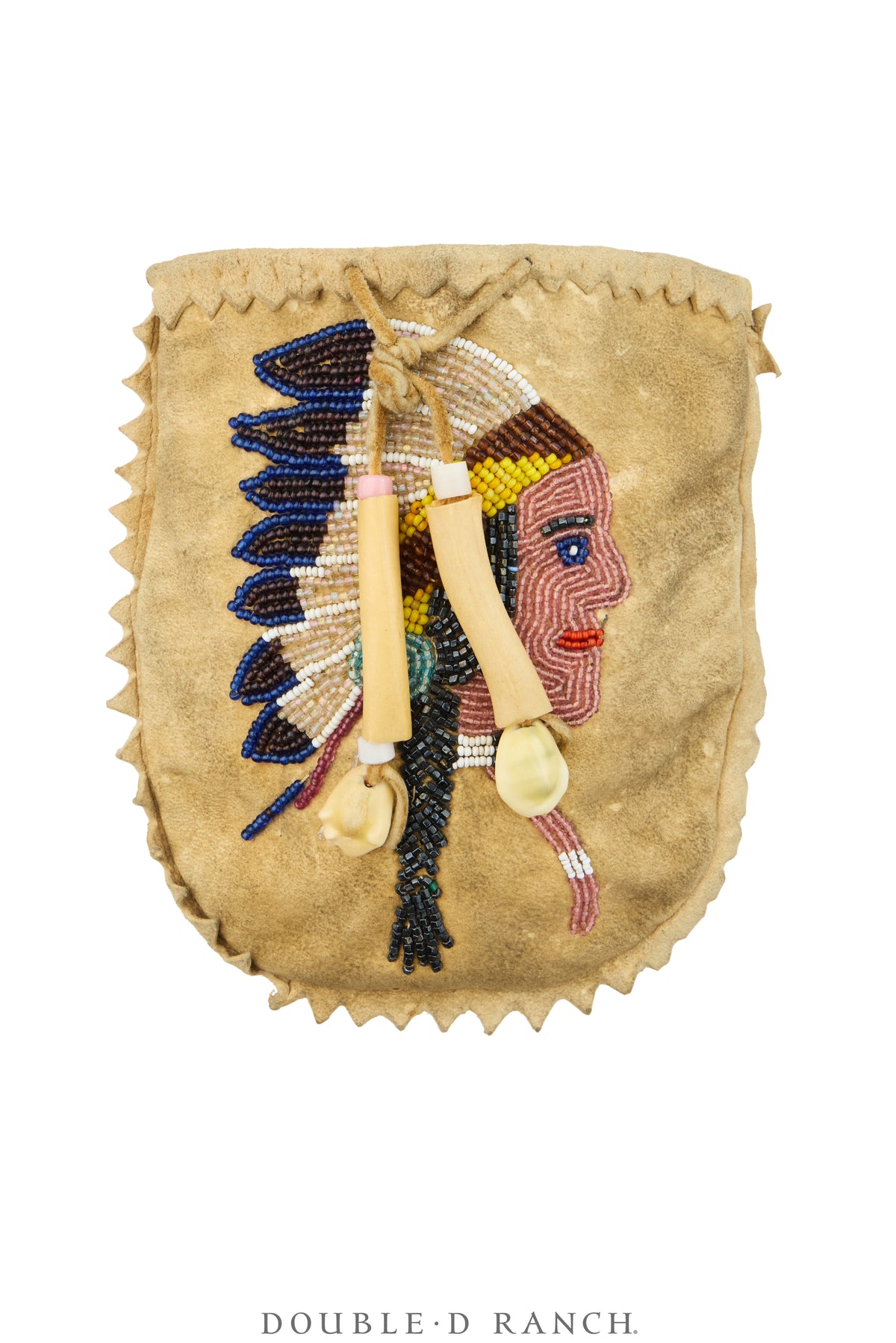 Bag, Native American Beaded, Pouch, Chief, Vintage, 1537