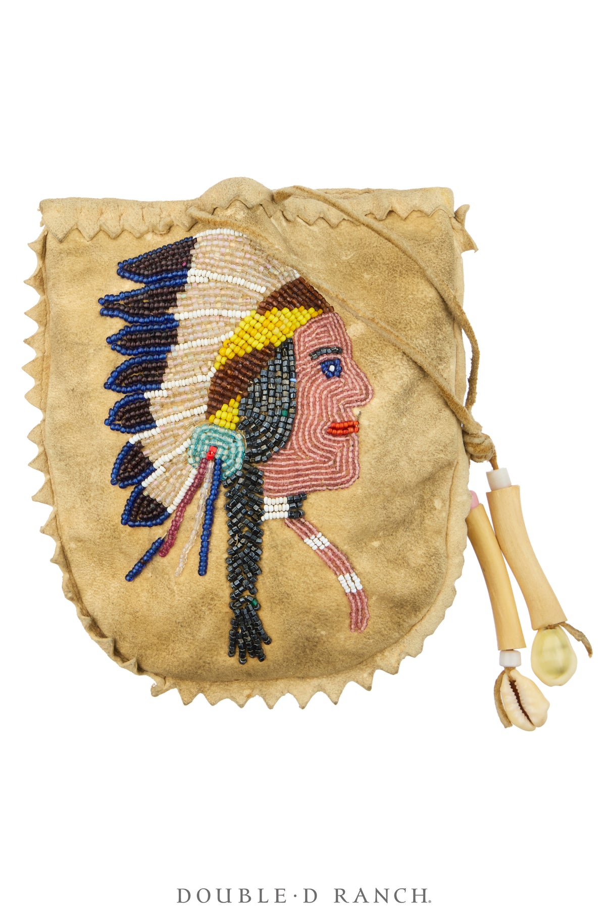 Bag, Native American Beaded, Pouch, Chief, Vintage, 1537