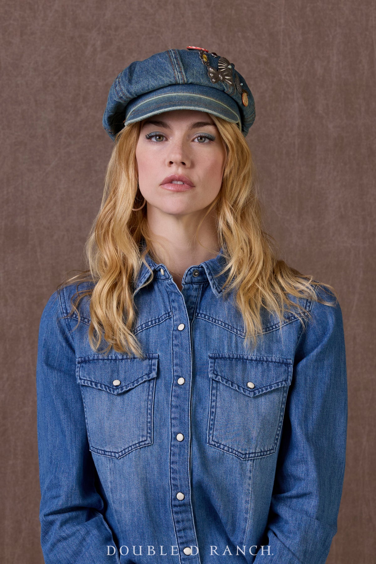 Double D Newsboy Hat with pins