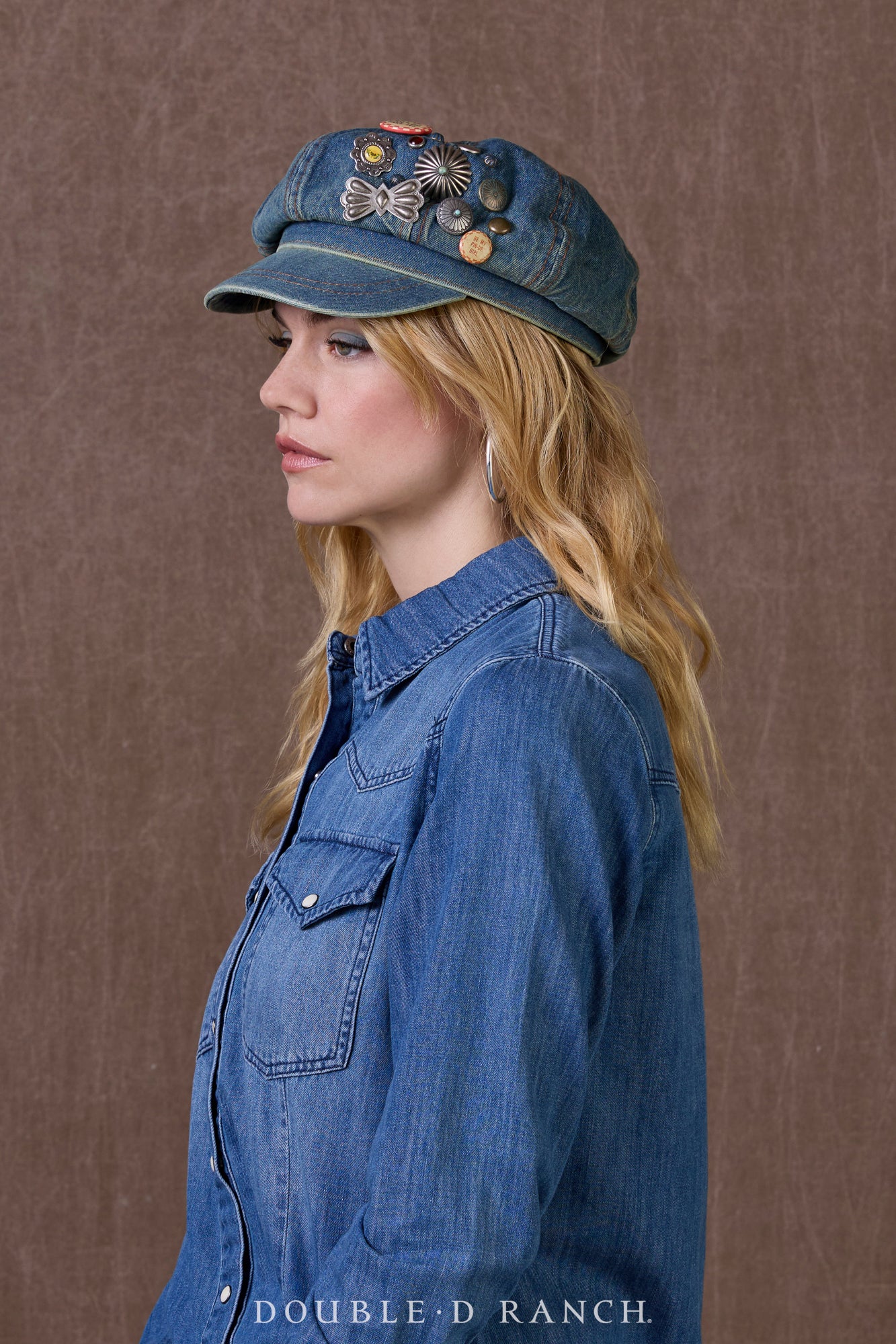 Double D Newsboy Hat with pins