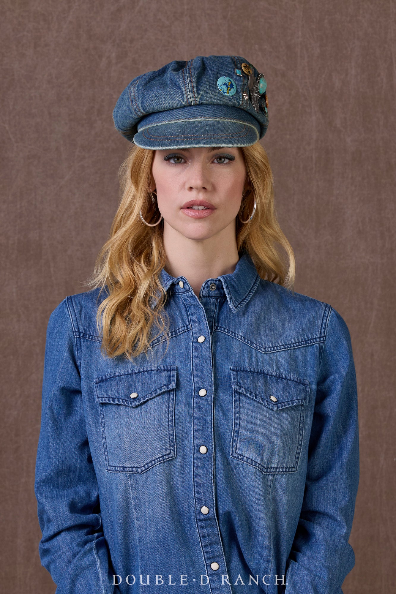 Double D Newsboy Hat with pins