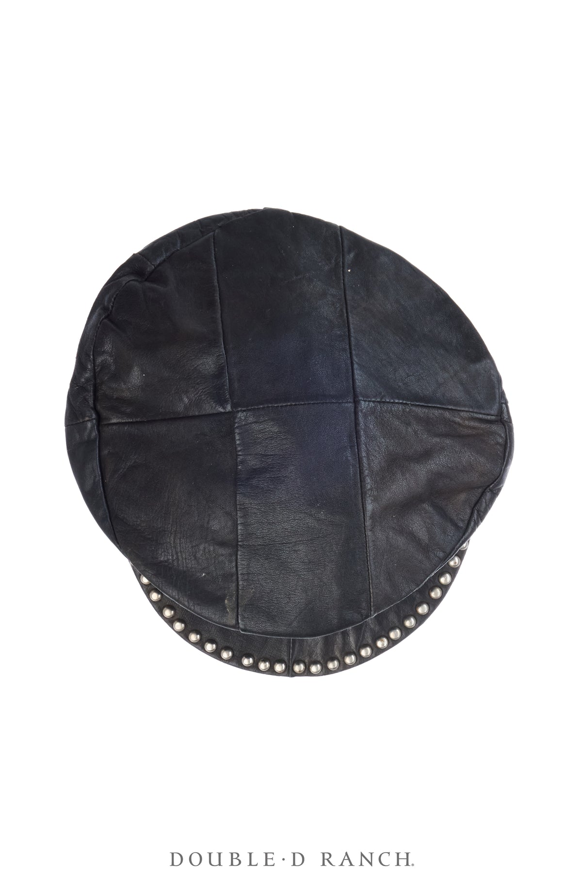 Hat, Cap, Leather with Nailheads, Motorcycle Rider,  Vintage, 1476