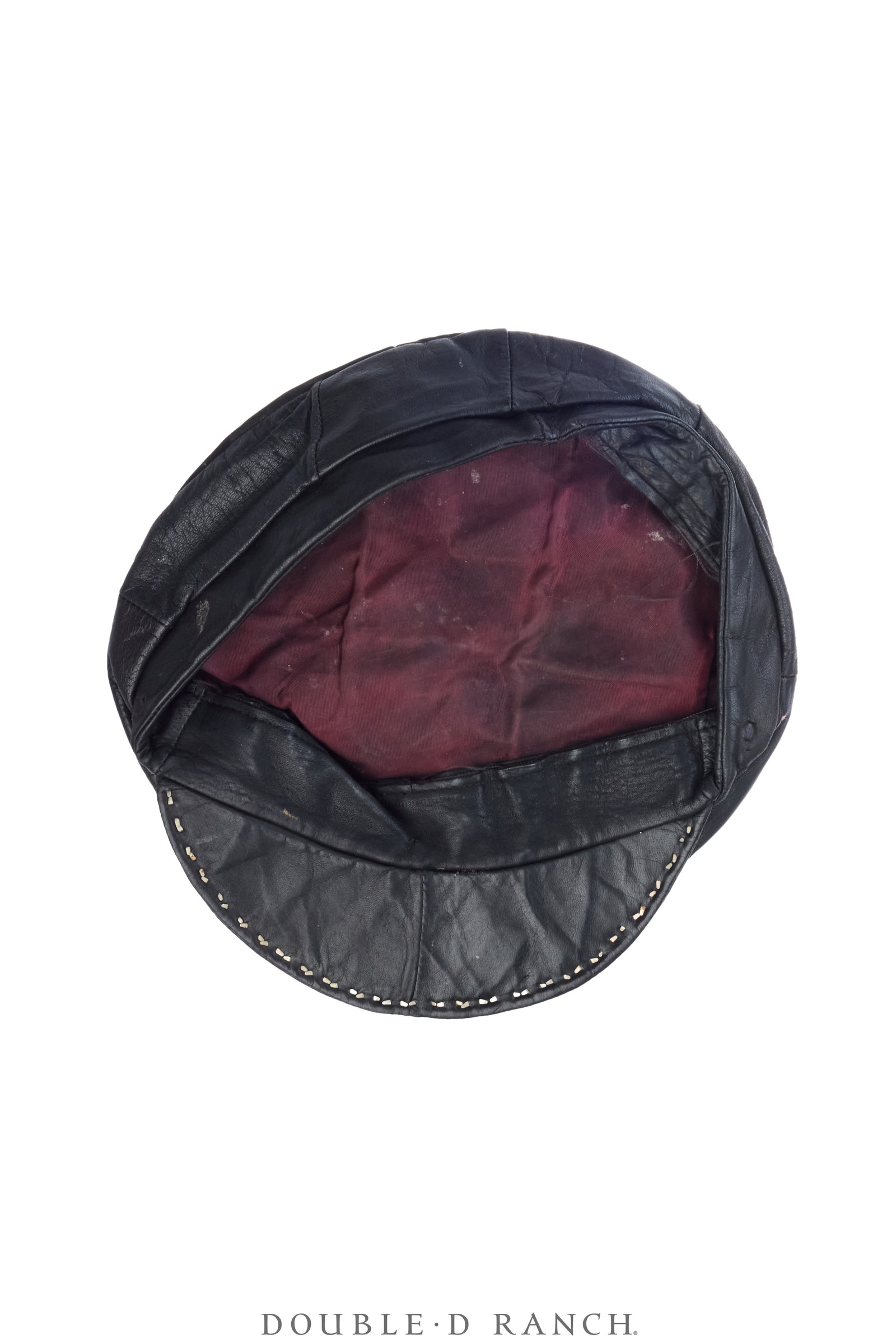 Hat, Cap, Leather with Nailheads, Motorcycle Rider,  Vintage, 1476