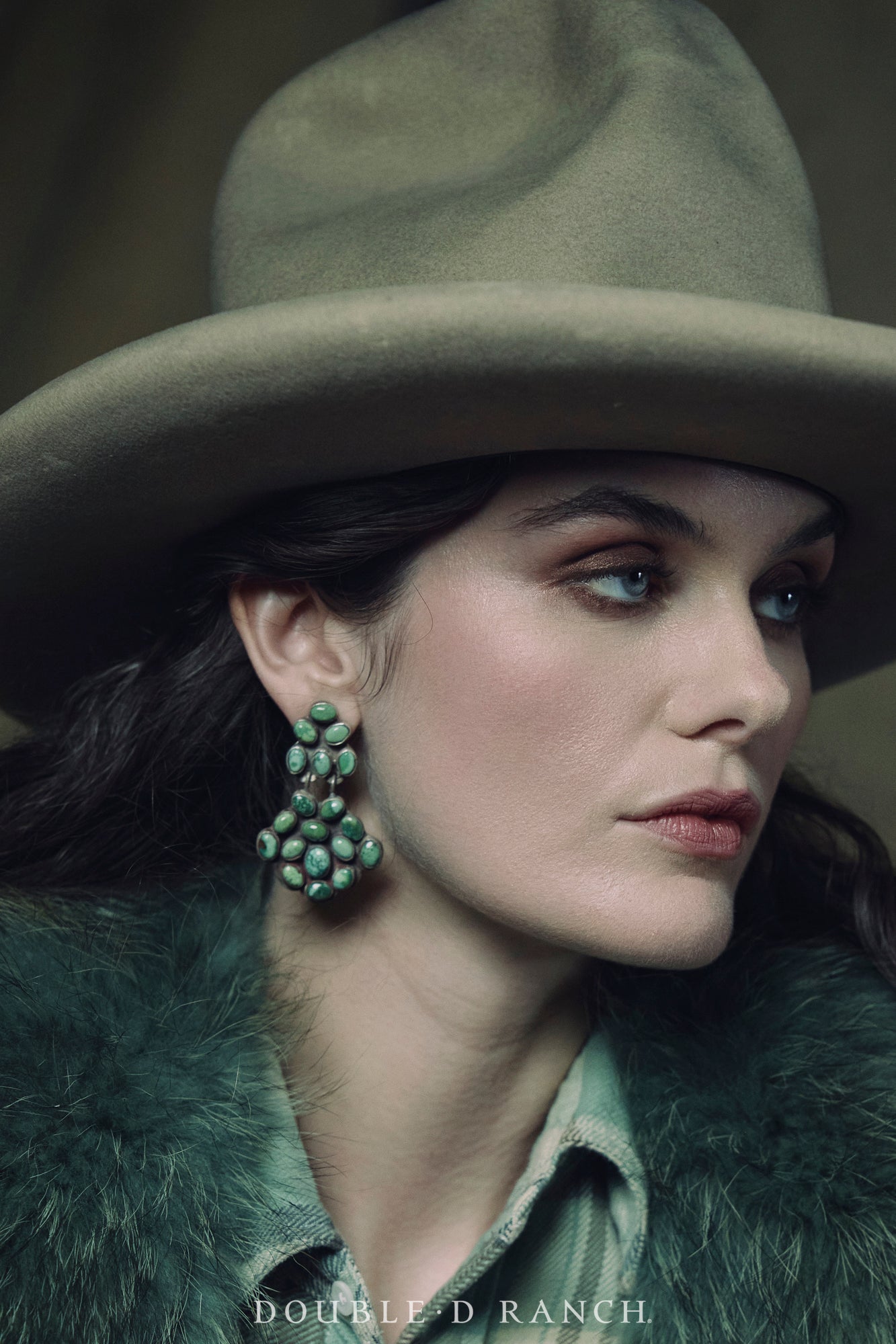 Earrings, Oscar Betz, Chandelier, Turquoise, Hallmark, 1722