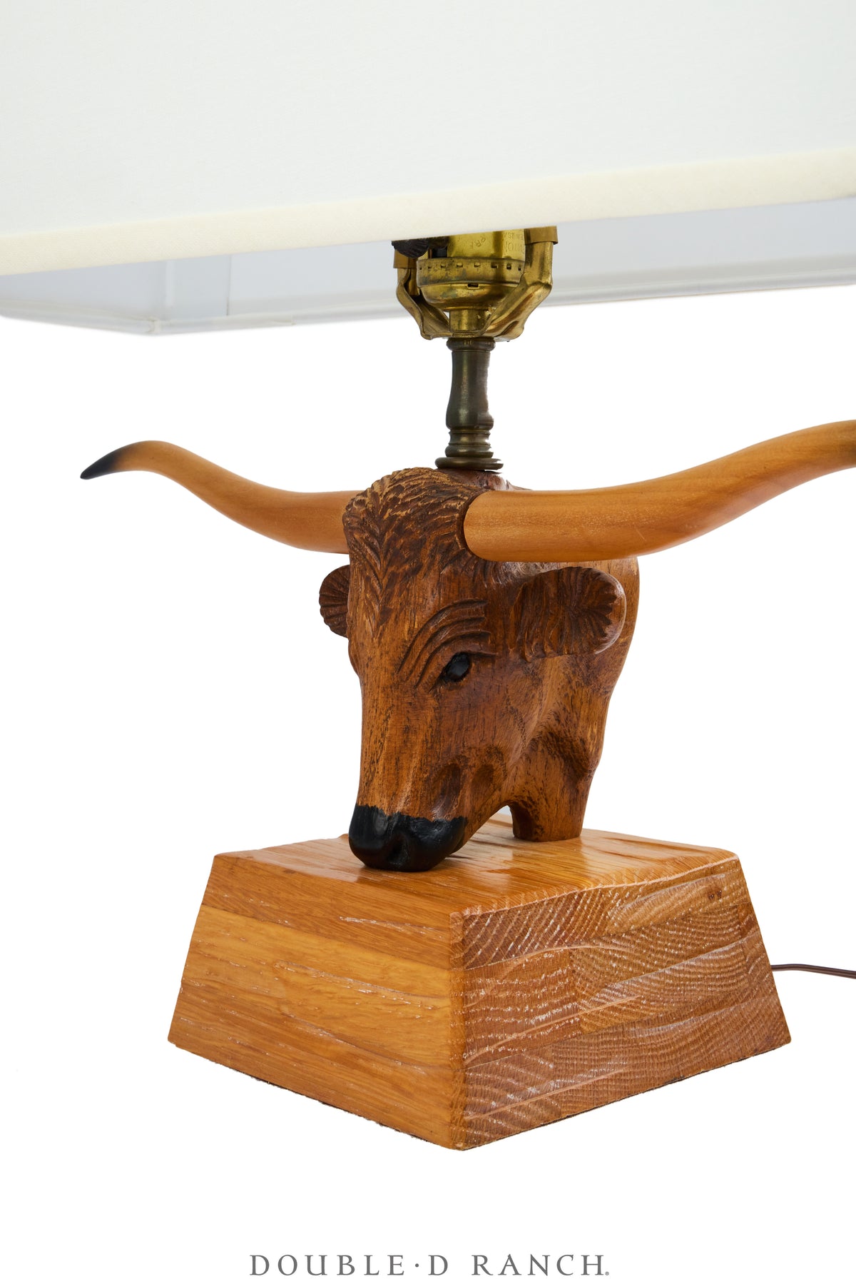 Miscellaneous, Lamp, Longhorn, A. Brandt Ranch Oak Furniture, Original Shade, Vintage, 1229C