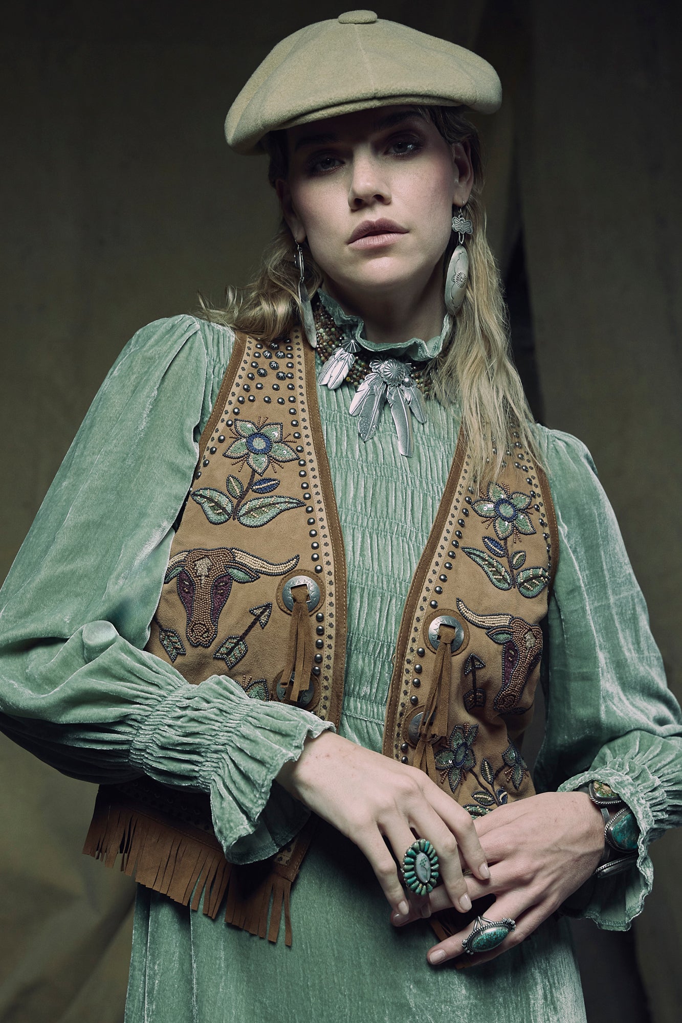 Ring, Natural Stone, Turquoise, Heavy Matrix, Hallmark, Contemporary, 1796