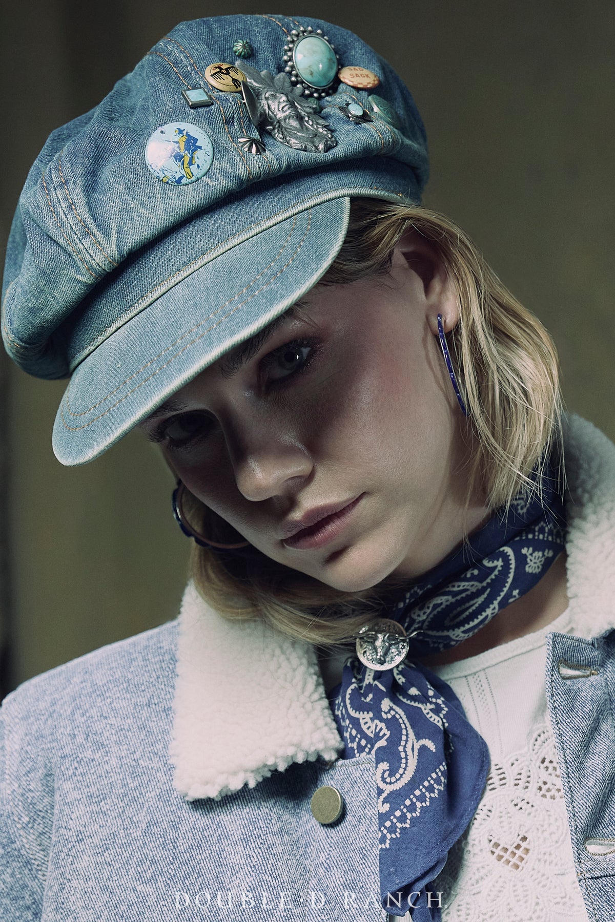 Double D Newsboy Hat with pins