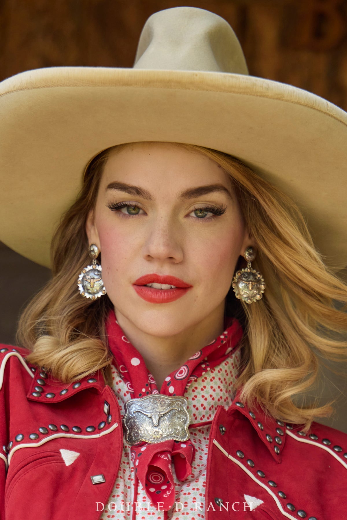 Earrings, Concho, Western Engraved, Longhorn, Contemporary, 1299