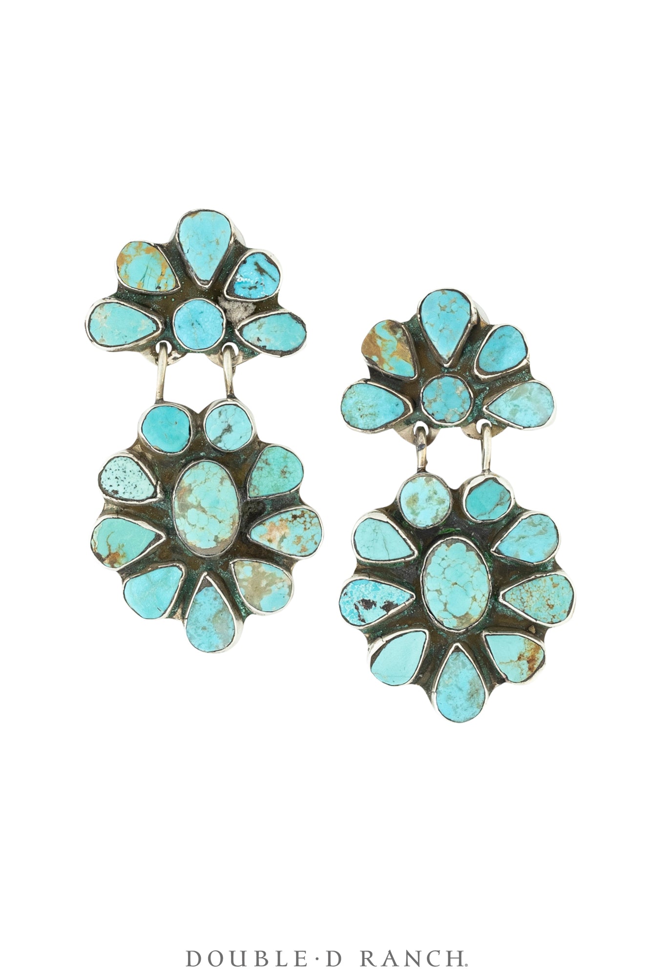 Earrings, Oscar Betz, Triangle, Turquoise, Hallmark, 512T2