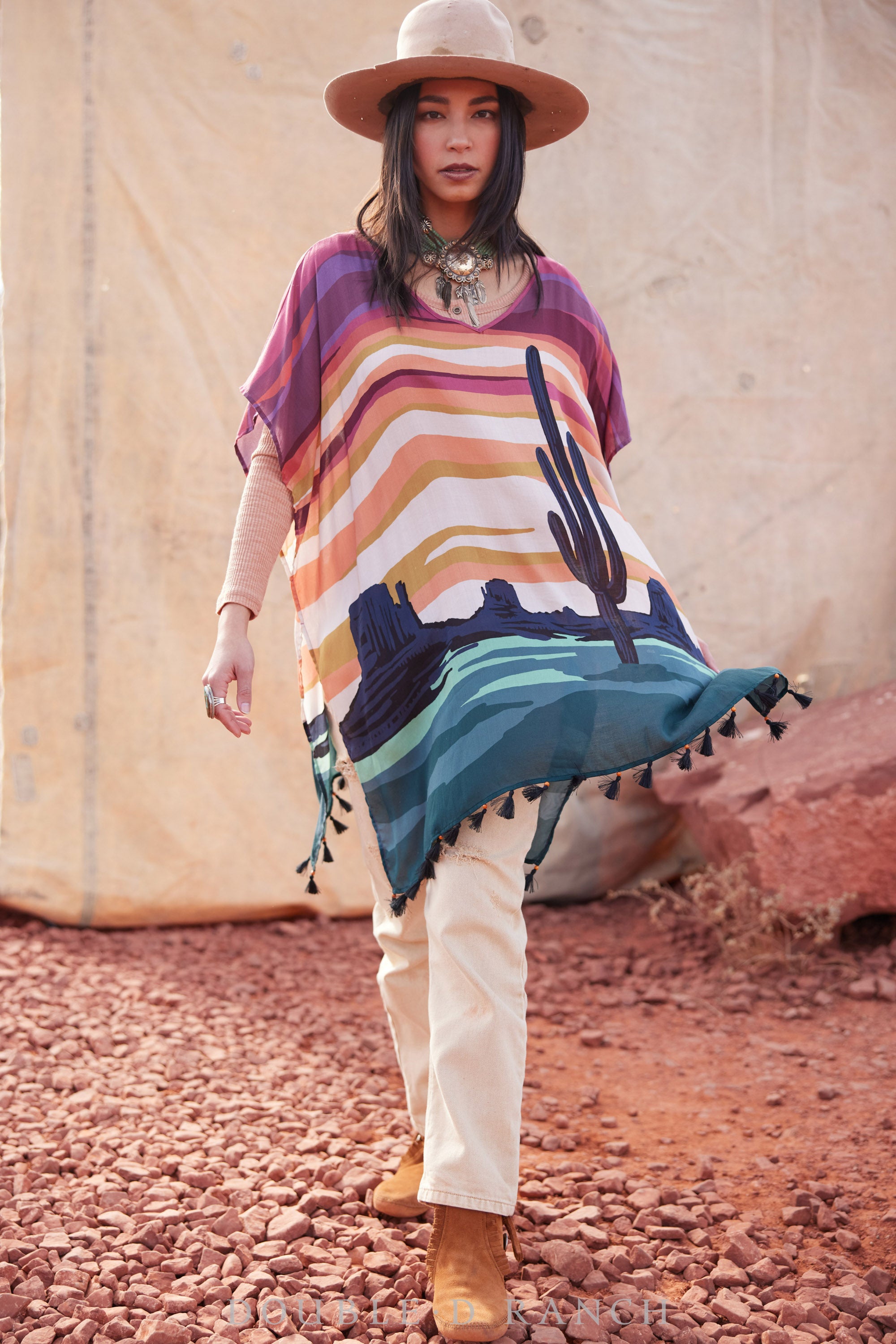 Top, Sunset Over the Valley Poncho