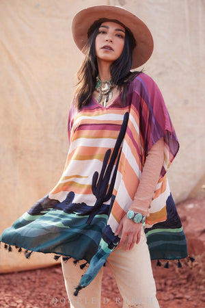 Top, Sunset Over the Valley Poncho