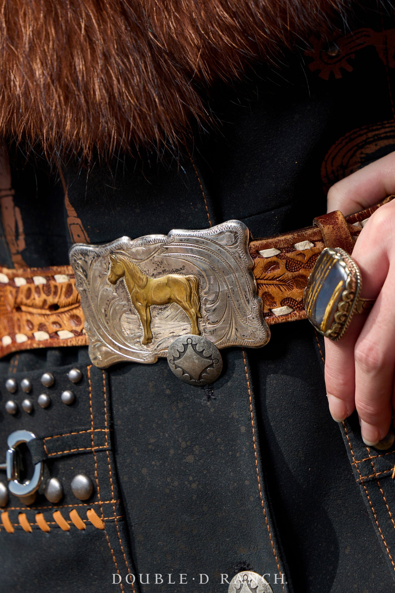 Belt, A Vintage, Buckle, Western, Horse, Hallmark, Vintage, 738