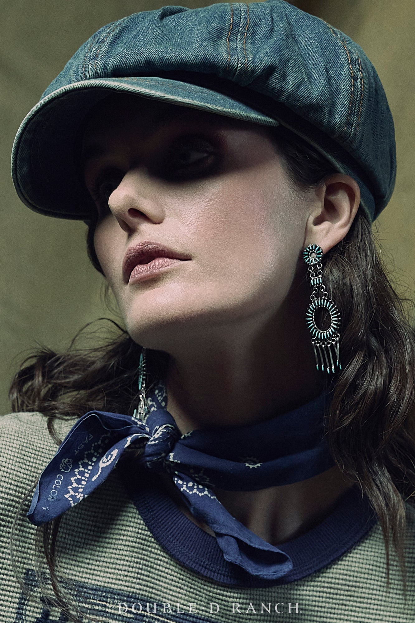 Earrings, Turquoise, Zuni, Needlepoint, Marked, Vintage, Early, 845