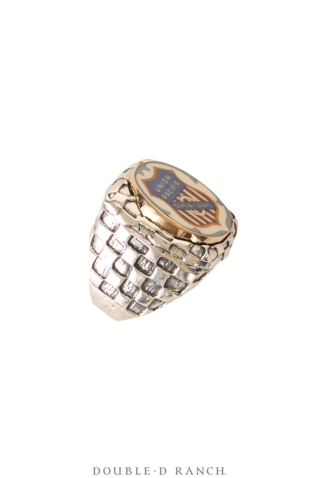 Ring, Dian Malouf, Statement, Railroad China, Union Jack, Hallmark, Contemporary, 1819