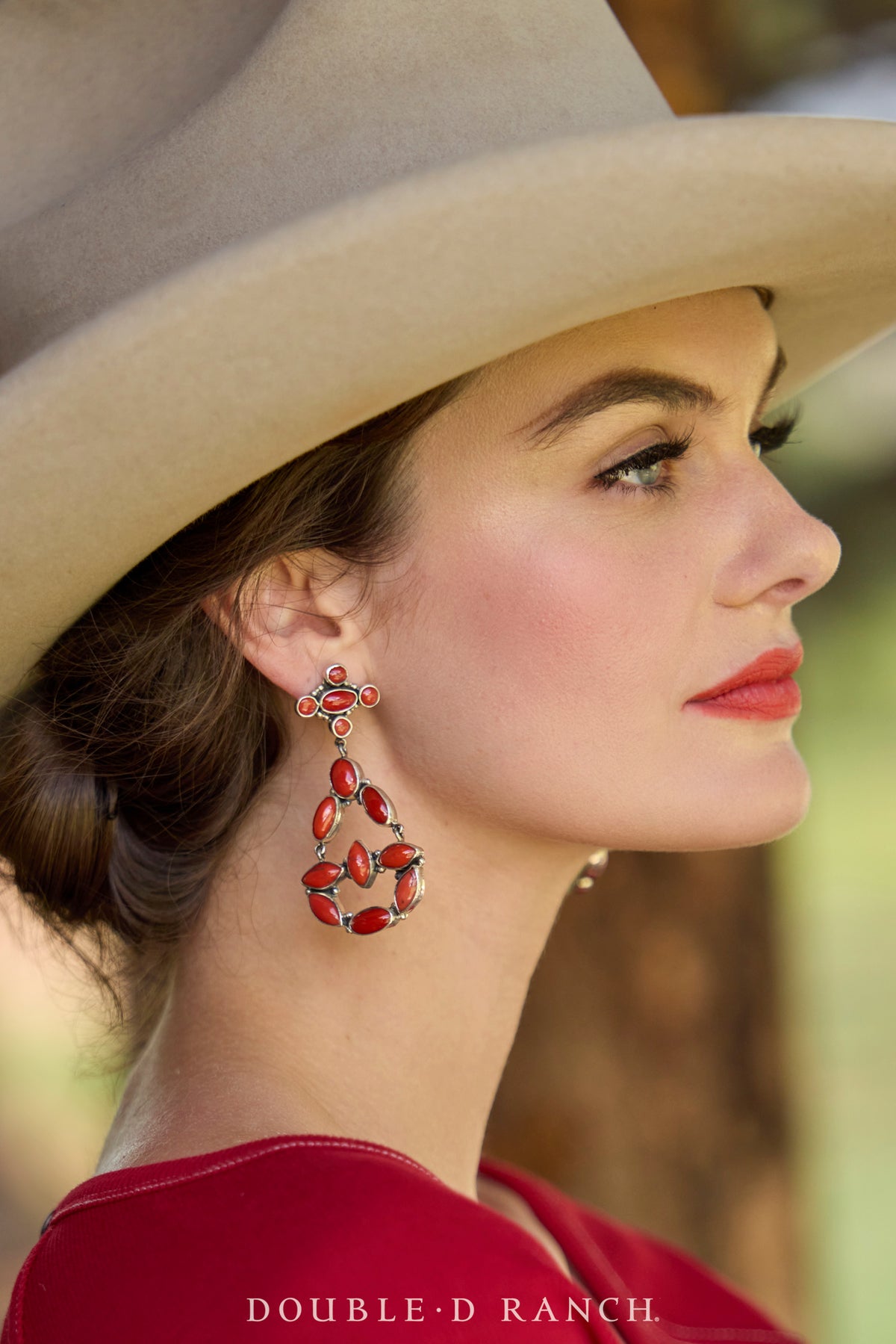 Earrings, Federico, Chandelier, Coral, Hallmark, Contemporary, 1538